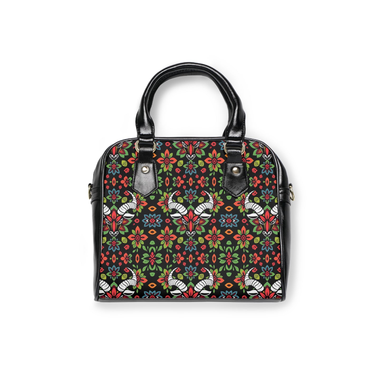Shoulder Handbag, Taurus, Zodiac, Flower Pattern