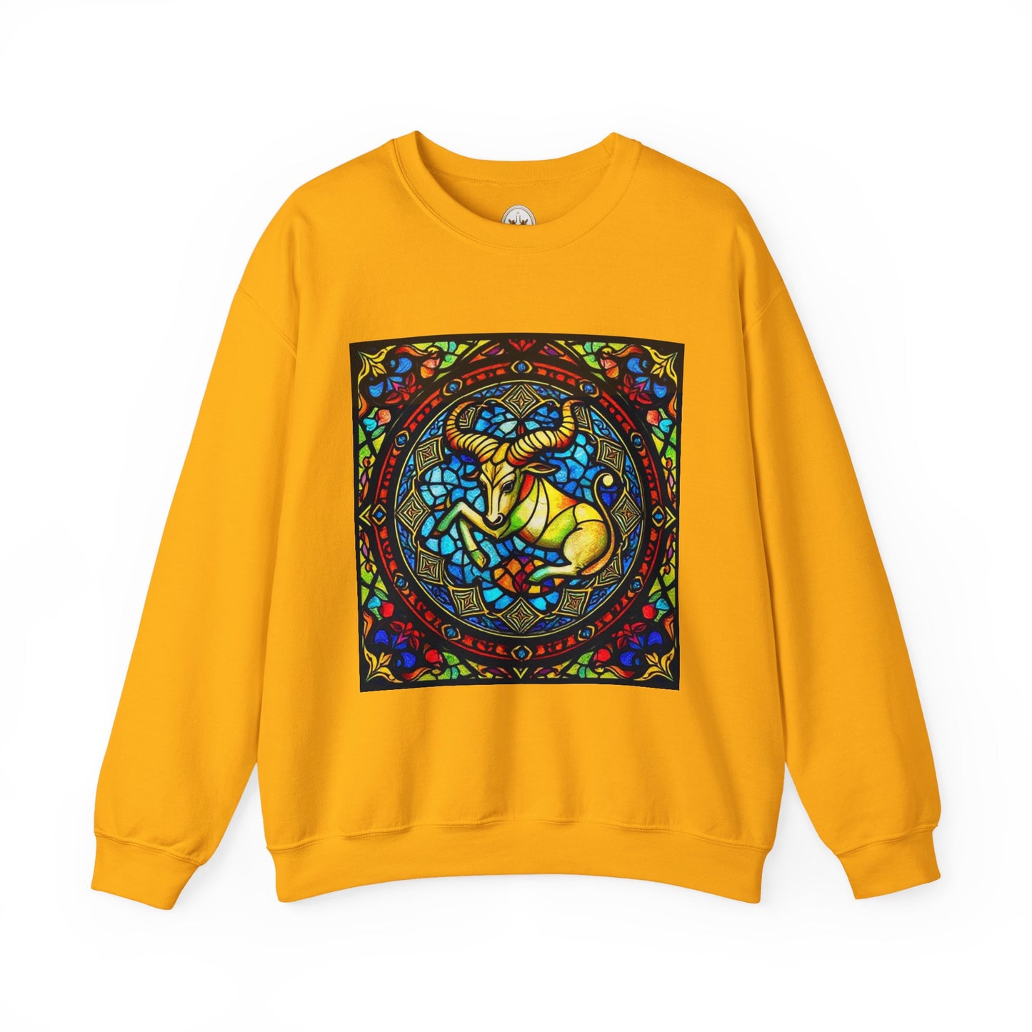Unisex Heavy Blend™ Crewneck Sweatshirt, Glass, Taurus Zodiac Design