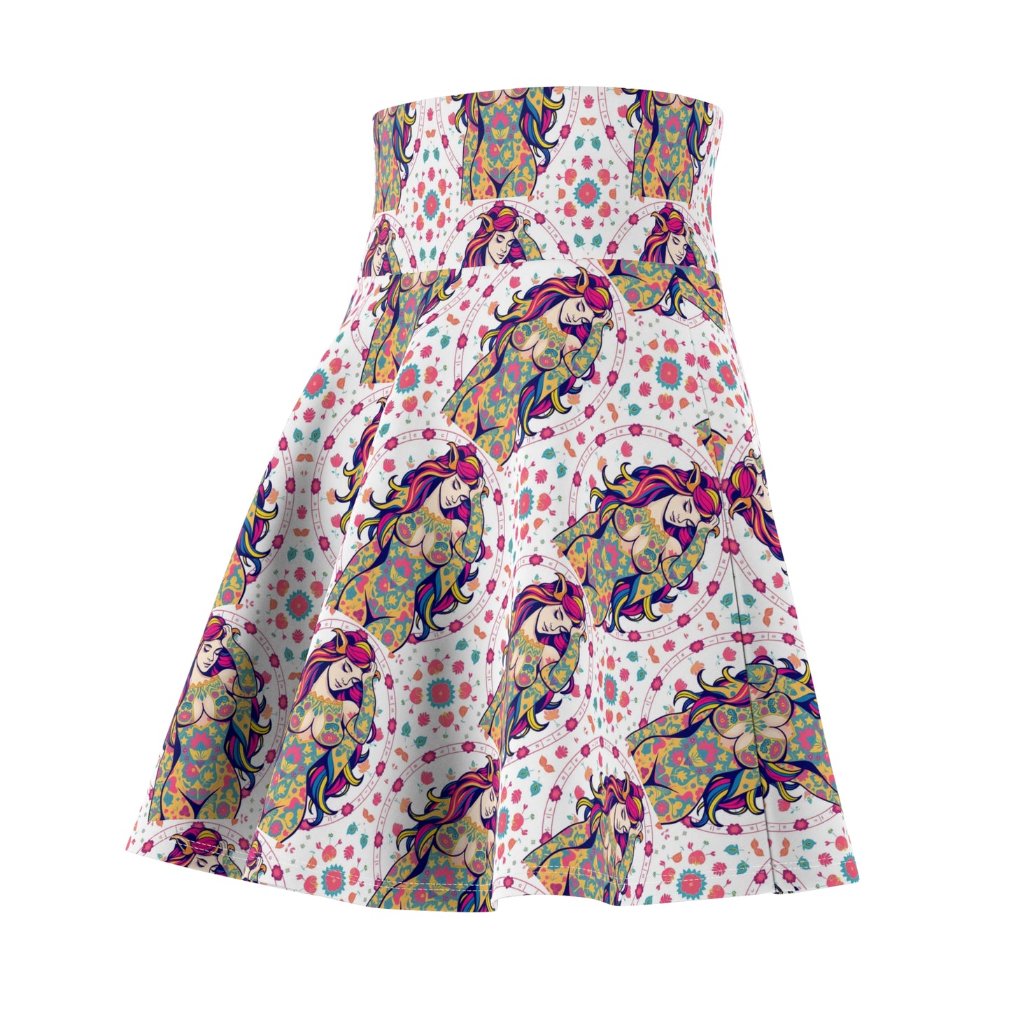 Women's Skater Skirt, (AOP), Leo, Zodiac v4, Sexy Pattern