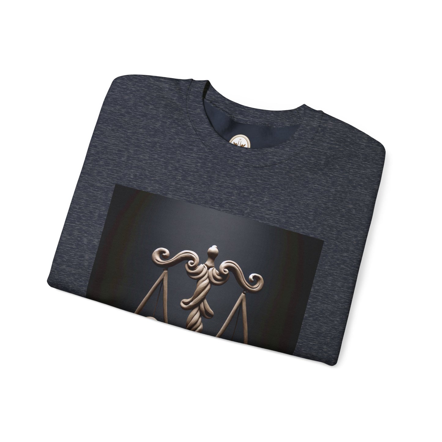Unisex Heavy Blend™ Crewneck Sweatshirt, Brown Scale, Libra Zodiac Design
