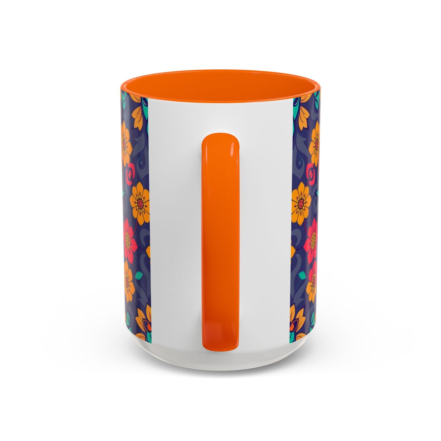 Accent Coffee Mug, Taurus, Zodiac. Flower Pattern, (11, 15oz)