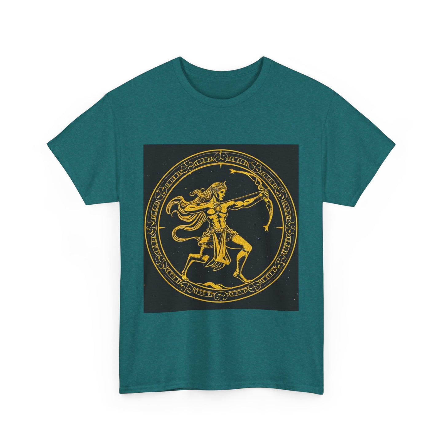 Unisex Heavy Cotton T-Shirt, Mythical Faun/Satyr, Sagittarius Zodiac Design