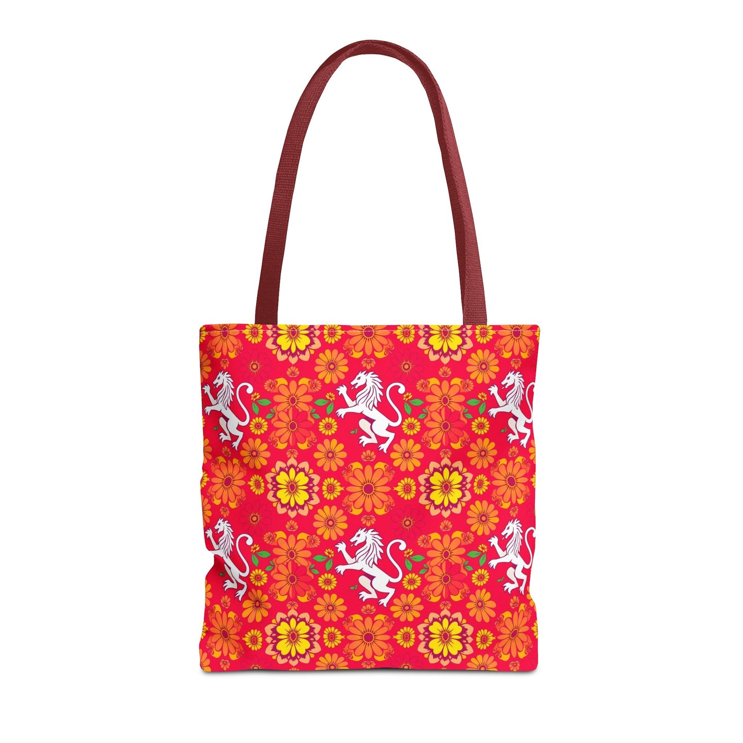 Tote Bag (AOP), Leo, Zodiac, Flower Pattern