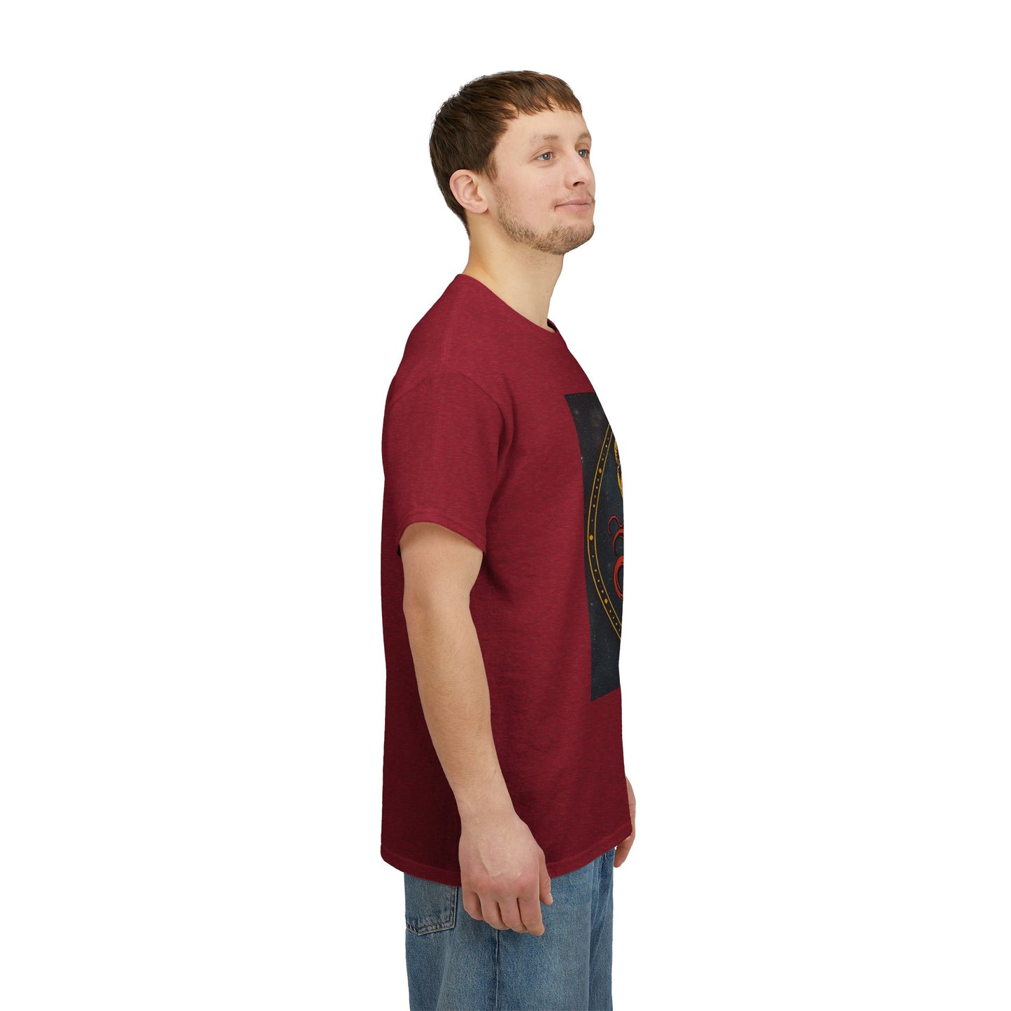 Unisex Heavy Cotton T-Shirt, Aries God 3v, Zodiac Design