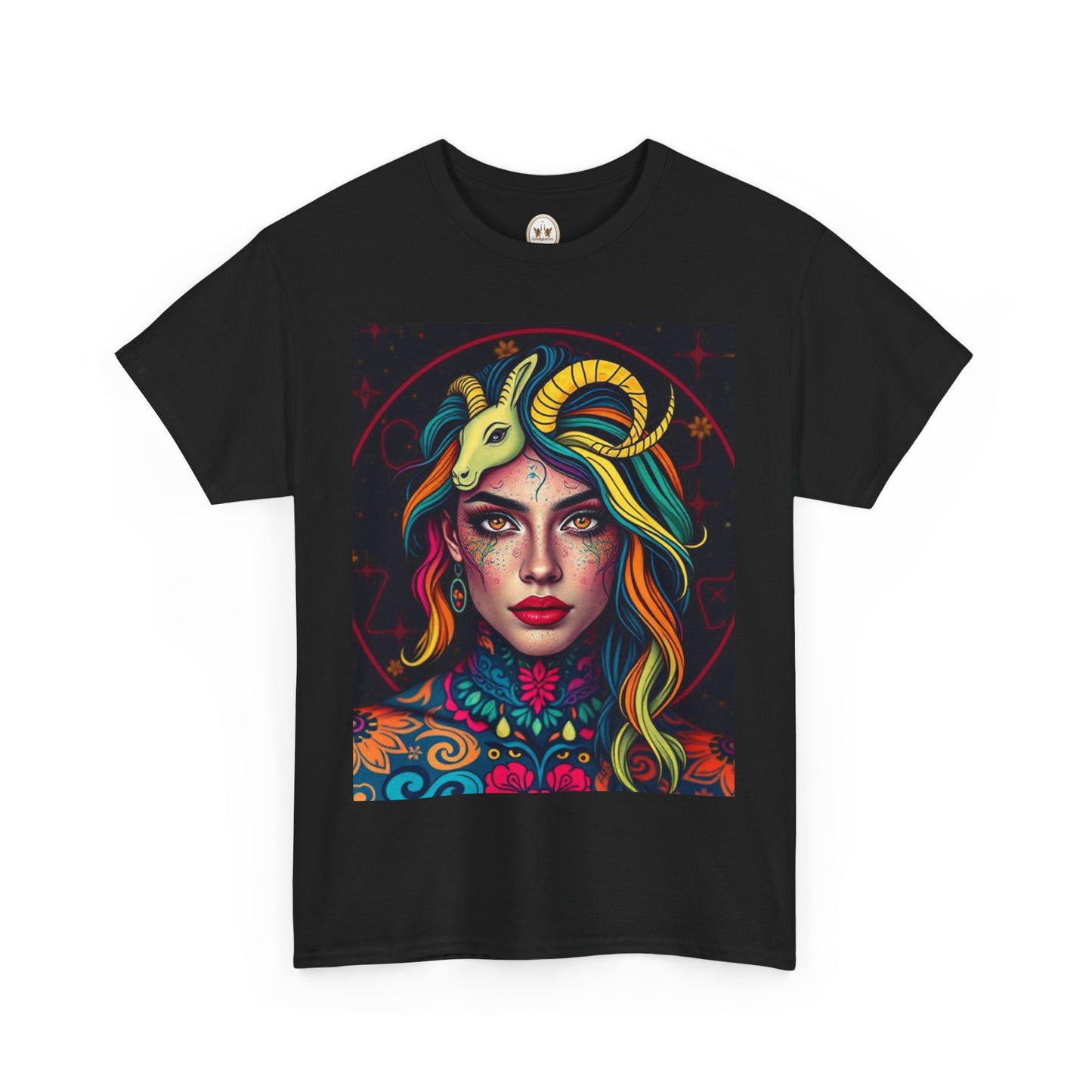 Unisex Heavy Cotton T-Shirt, Capricorn, Zodiac v2, Sexy Art