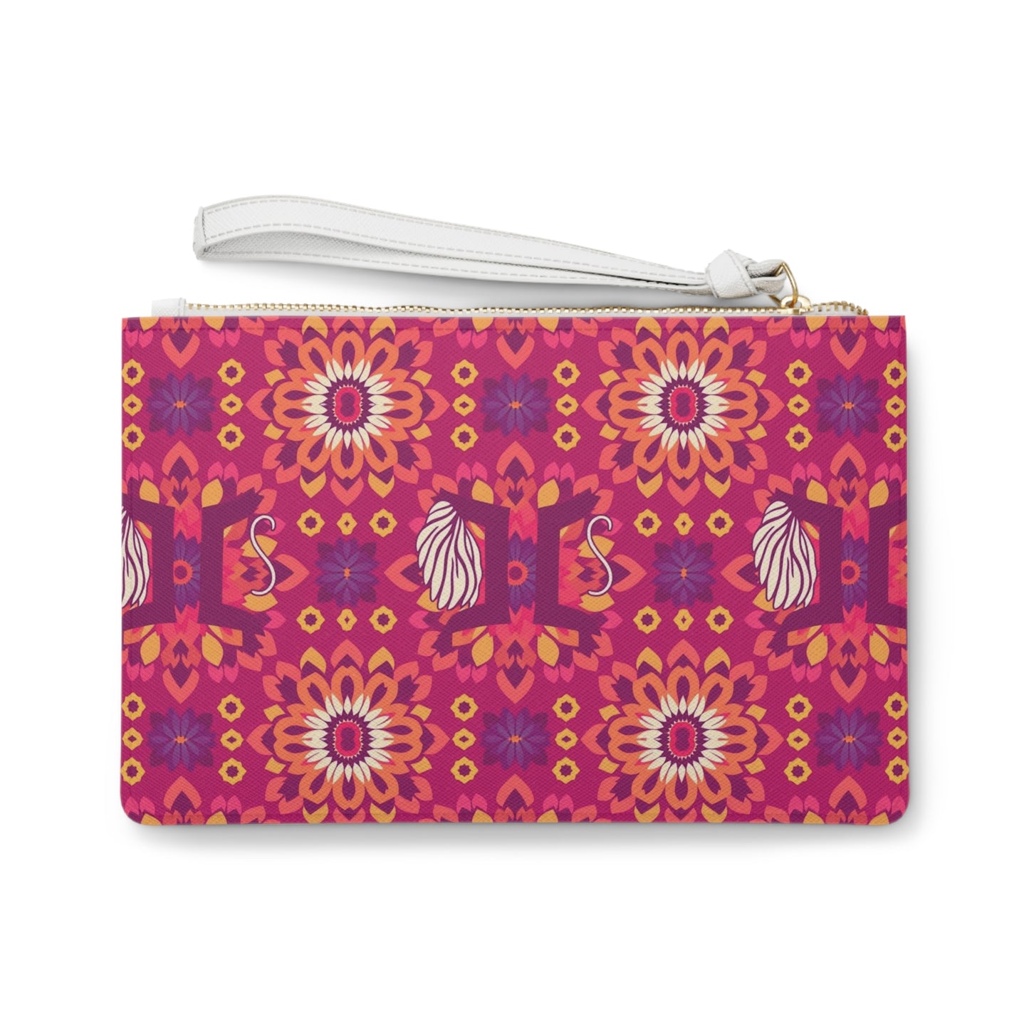 Clutch Bag, Gemini, Zodiac v3, Flower Pattern