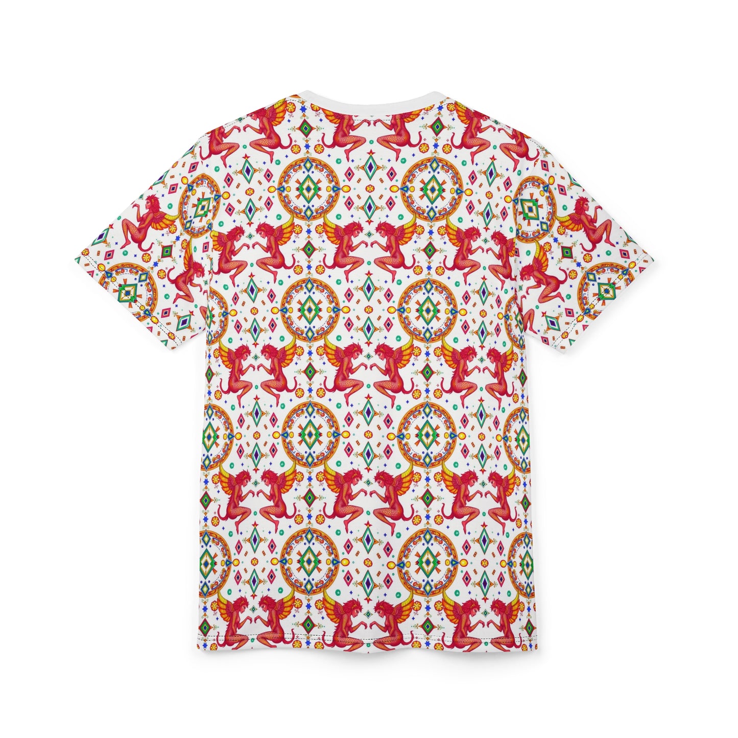 Unisex Cut & Sew T-Shirt, (AOP), Gemini, Zodiac v4, Jewels Pattern
