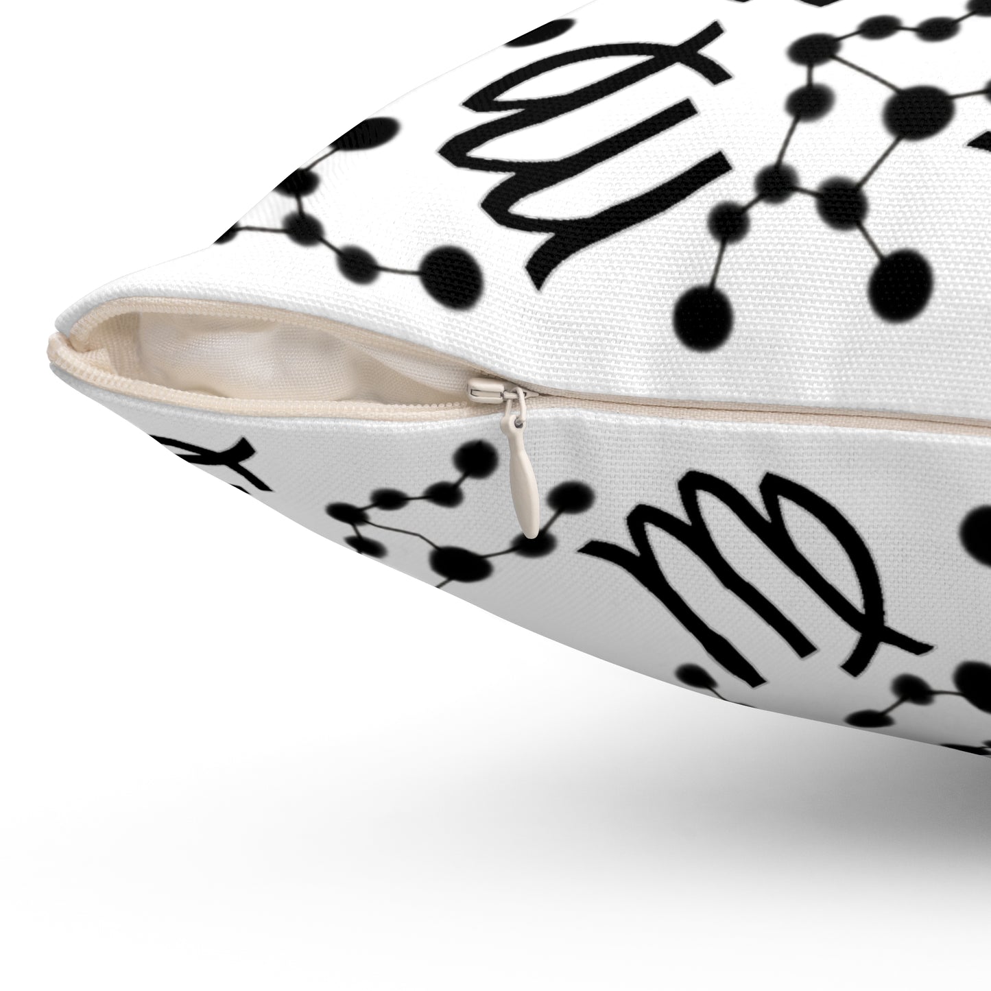 Zodiac Spun Polyester Square Pillow Virgo Zodiac Sign White Pillow