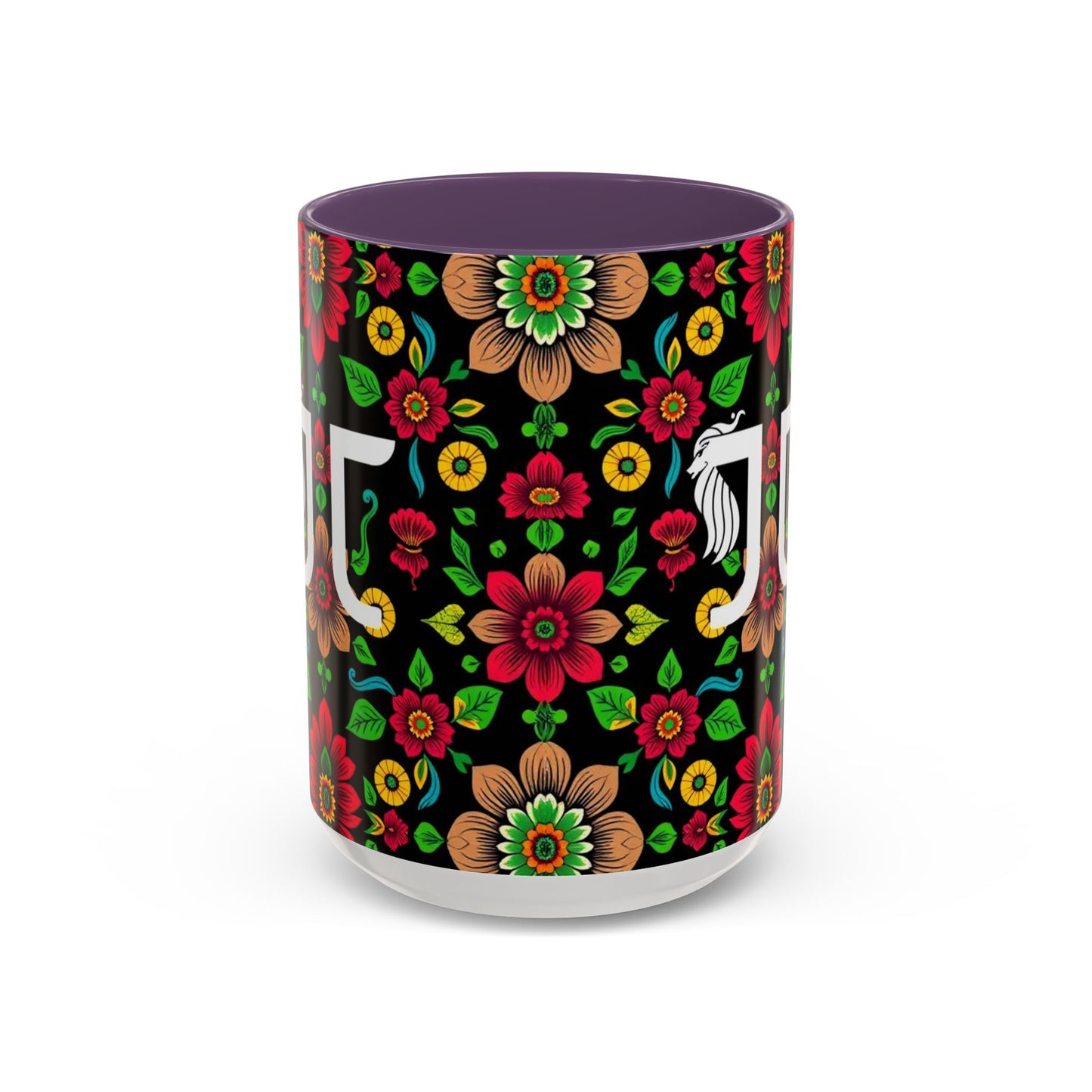 Accent Coffee Mug, Gemini, Zodiac v4, Flower Pattern, (11, 15oz)