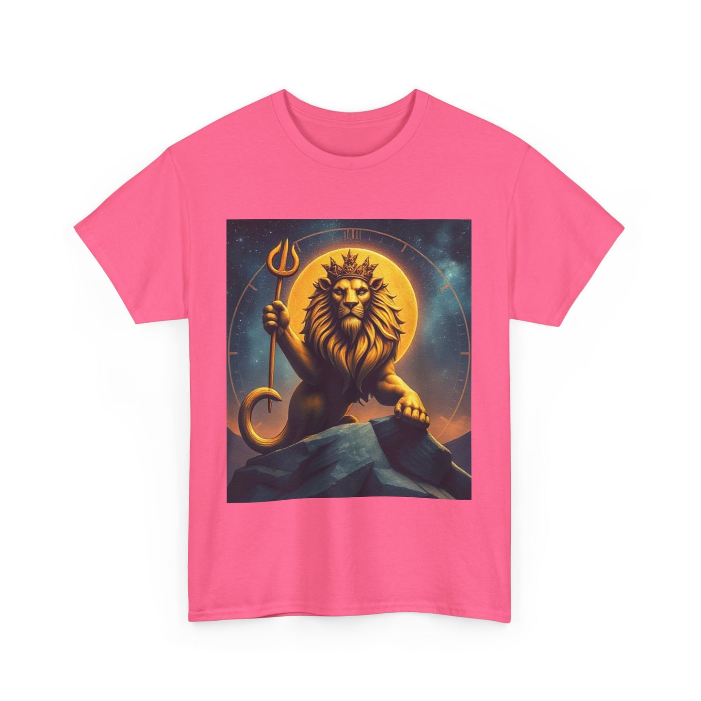 Unisex Heavy Cotton T-Shirt, King of Lions v2, Leo Zodiac Design