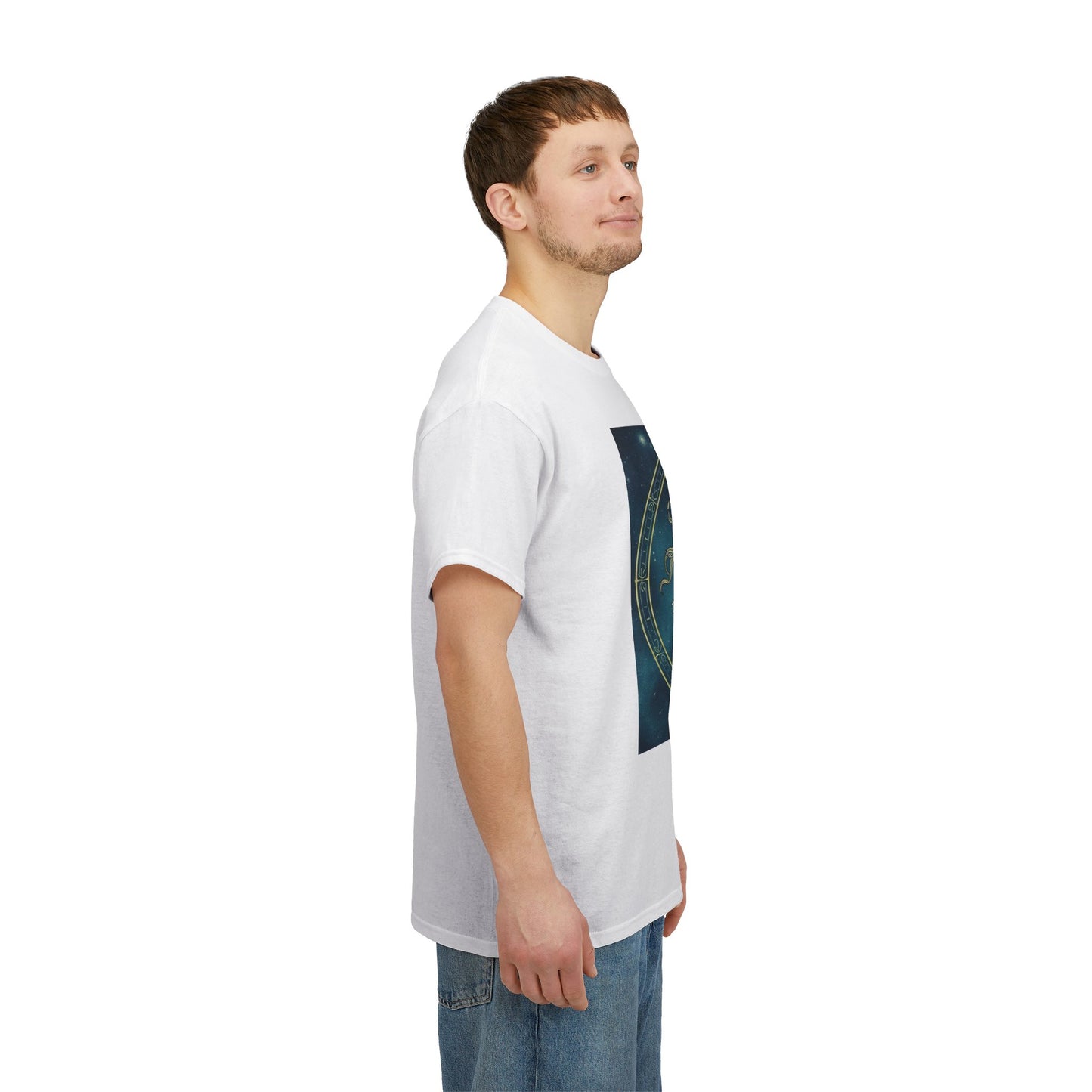 Unisex Heavy Cotton T-Shirt, Aquarius God 6v, Zodiac Design