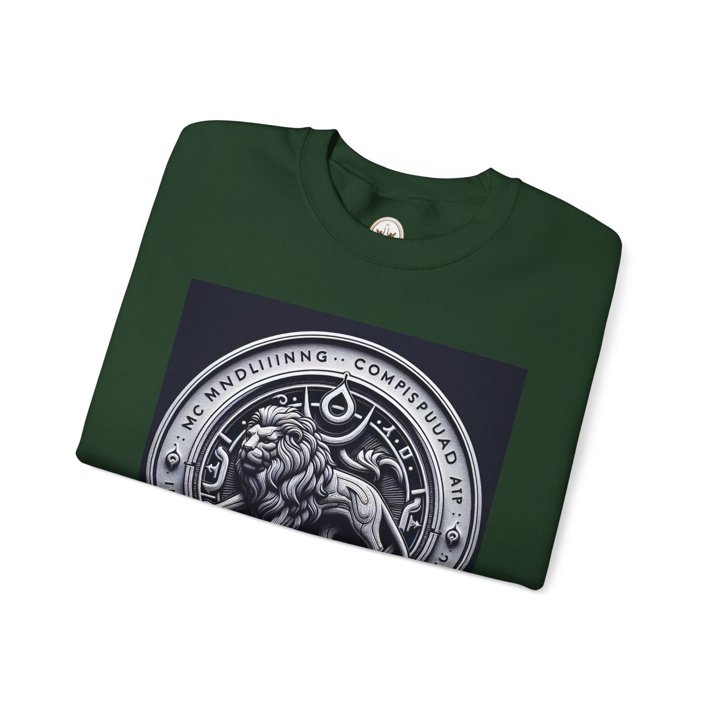 Unisex Heavy Blend™ Crewneck Sweatshirt, Lion Coin, Leo Zodiac Design