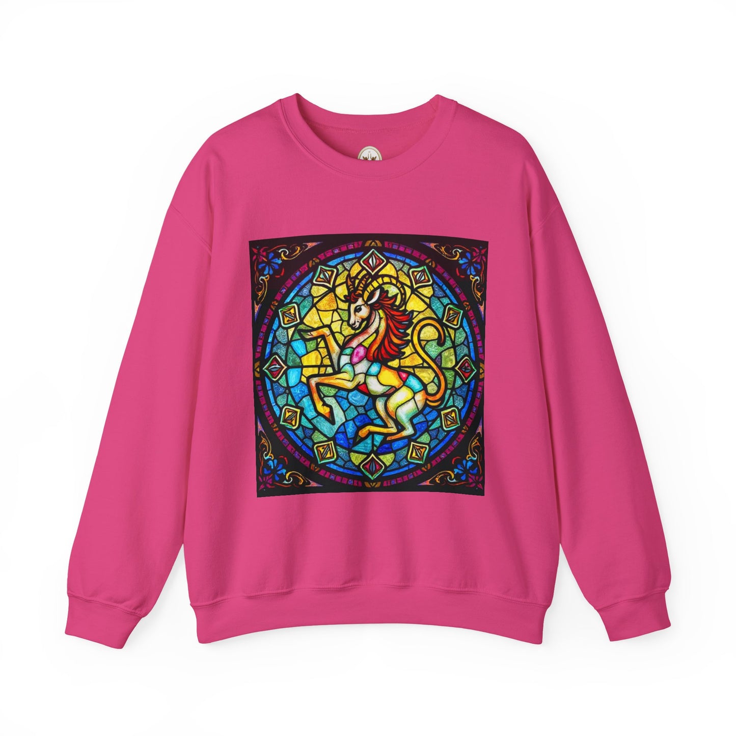Unisex Heavy Blend™ Crewneck Sweatshirt, Glass, Capricorn Zodiac Design