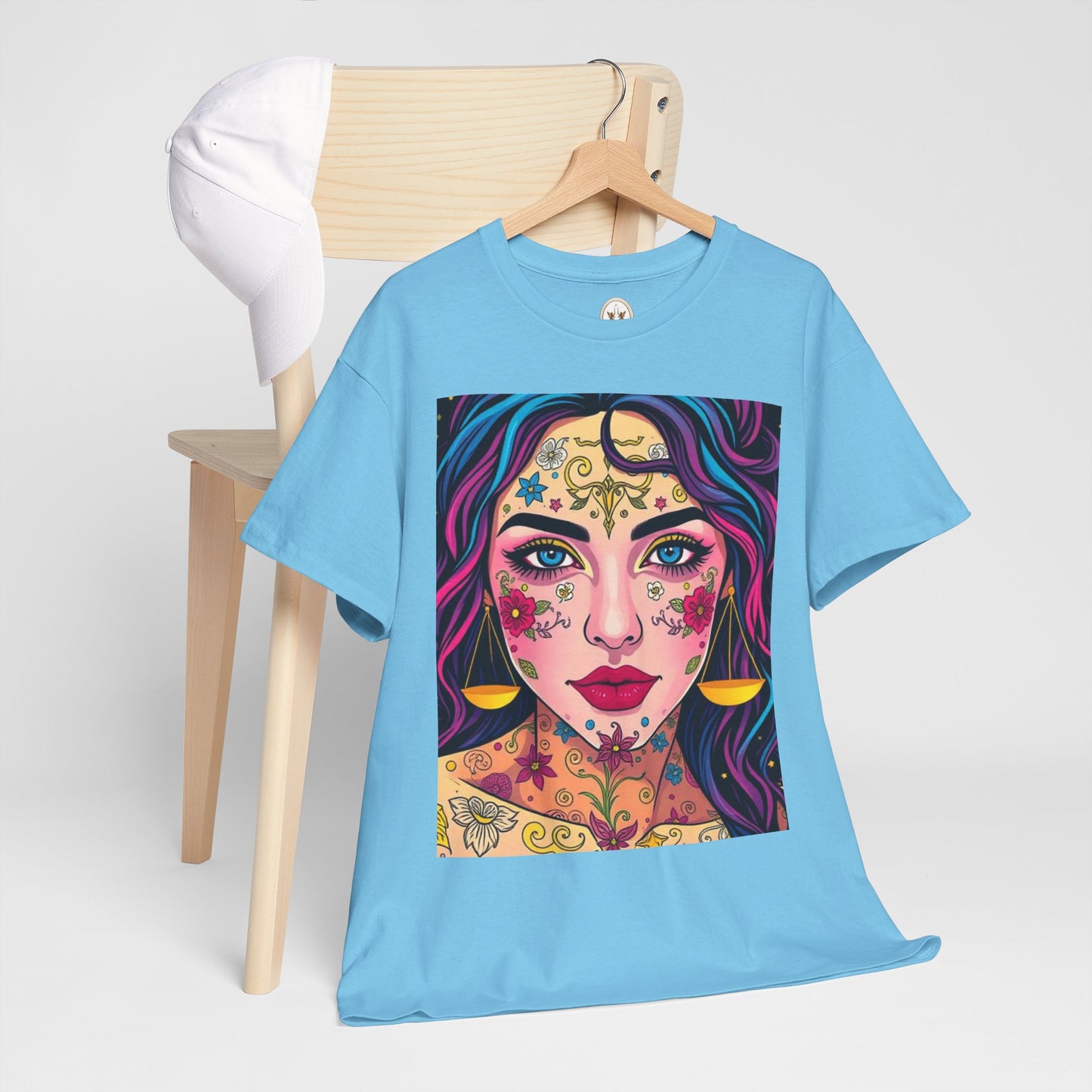 Unisex Heavy Cotton T-Shirt, Libra, Zodiac v4, Sexy Art