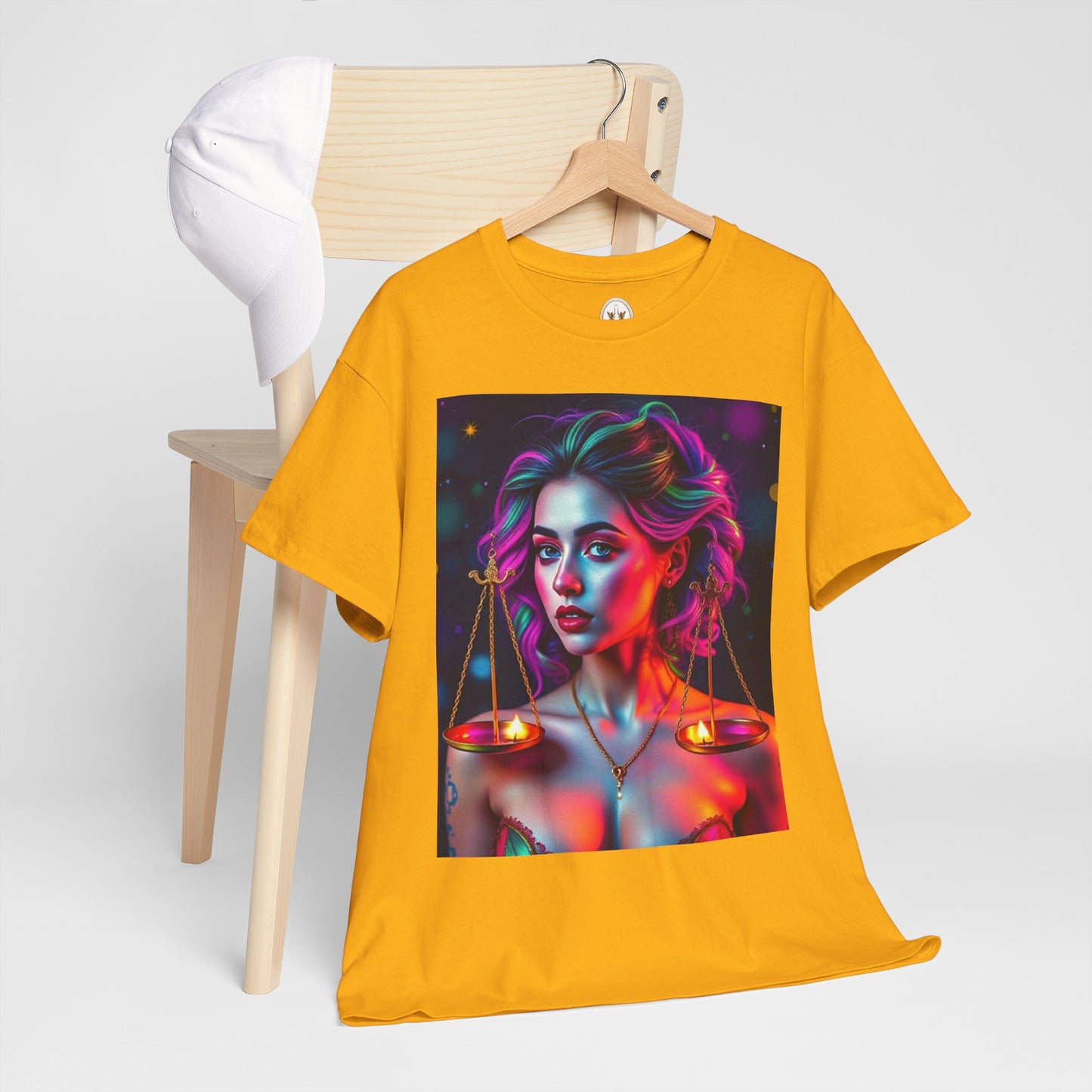 Unisex Heavy Cotton T-Shirt, Libra, Zodiac v3, Sexy Art