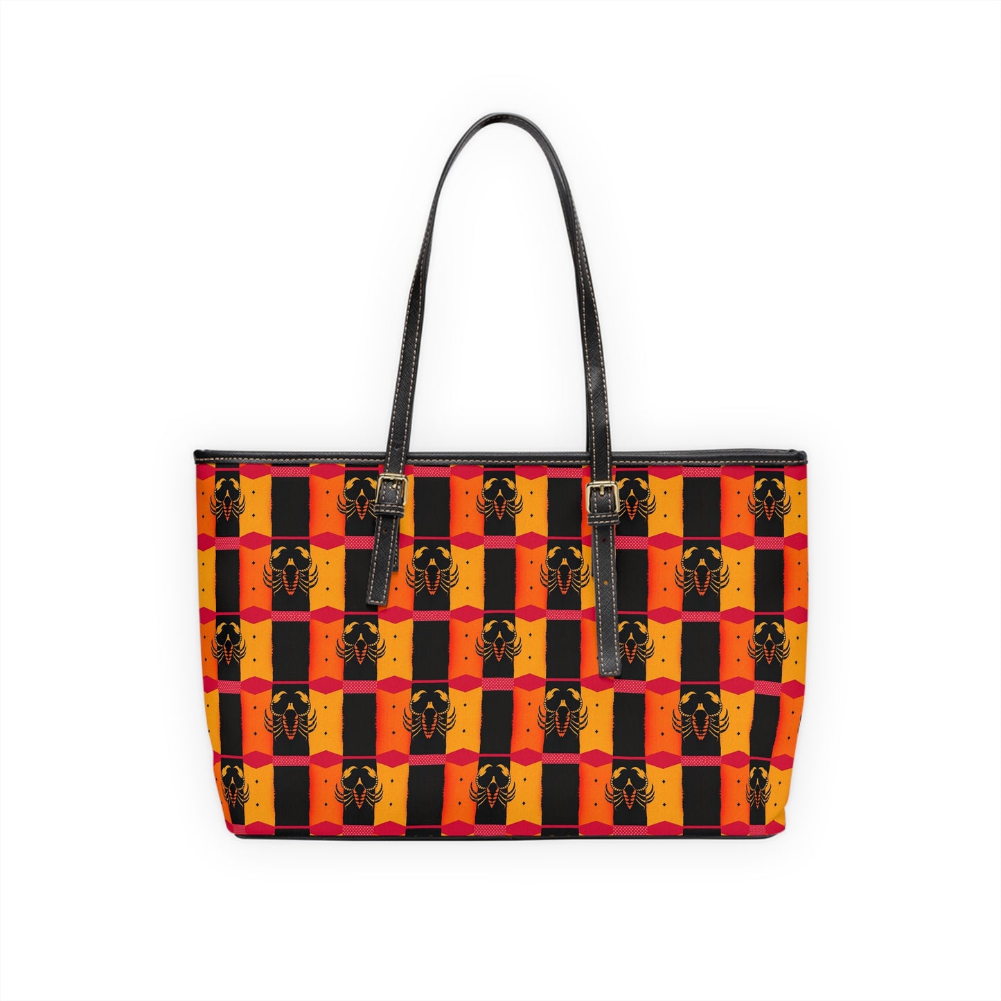Leather Shoulder Bag, Scorpio, Zodiac v2, Shapes Pattern