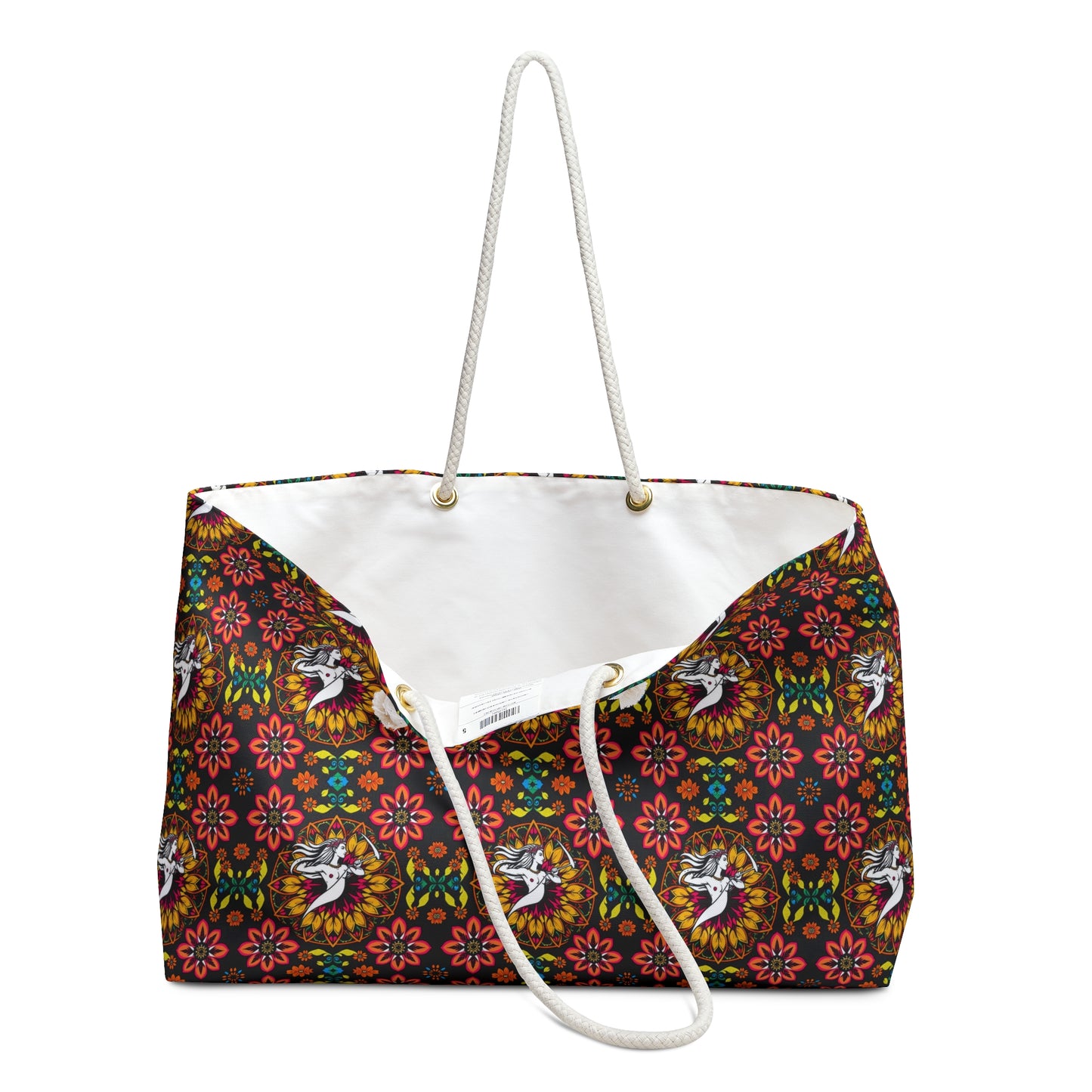 Weekender Bag, Sagittarius, Zodiac v3, Flower Pattern