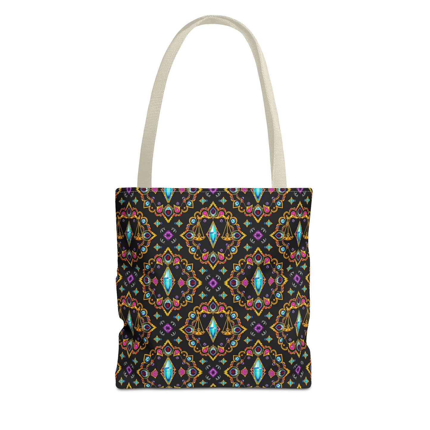 Tote Bag (AOP), Libra, Zodiac v1, Jewel Pattern