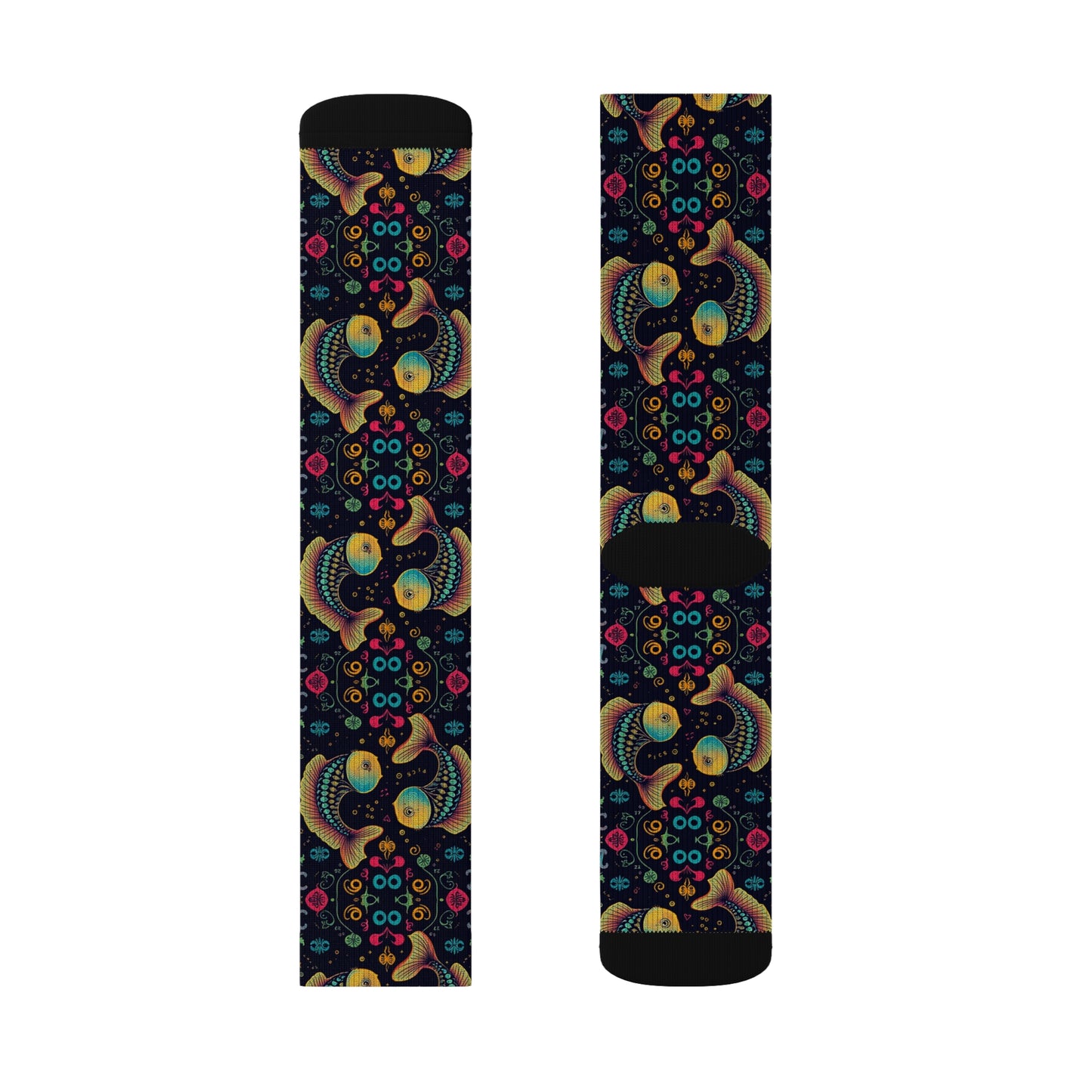 Sublimation Socks, Pisces, Zodiac v3, Pattern