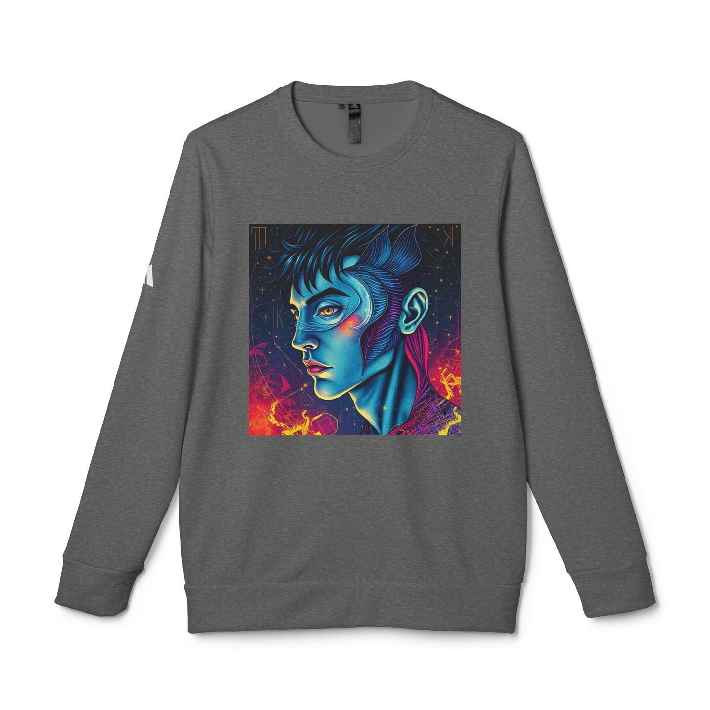 Adidas, Unisex Fleece Crewneck Sweatshirt, Pisces, Pop Art, Zodiac