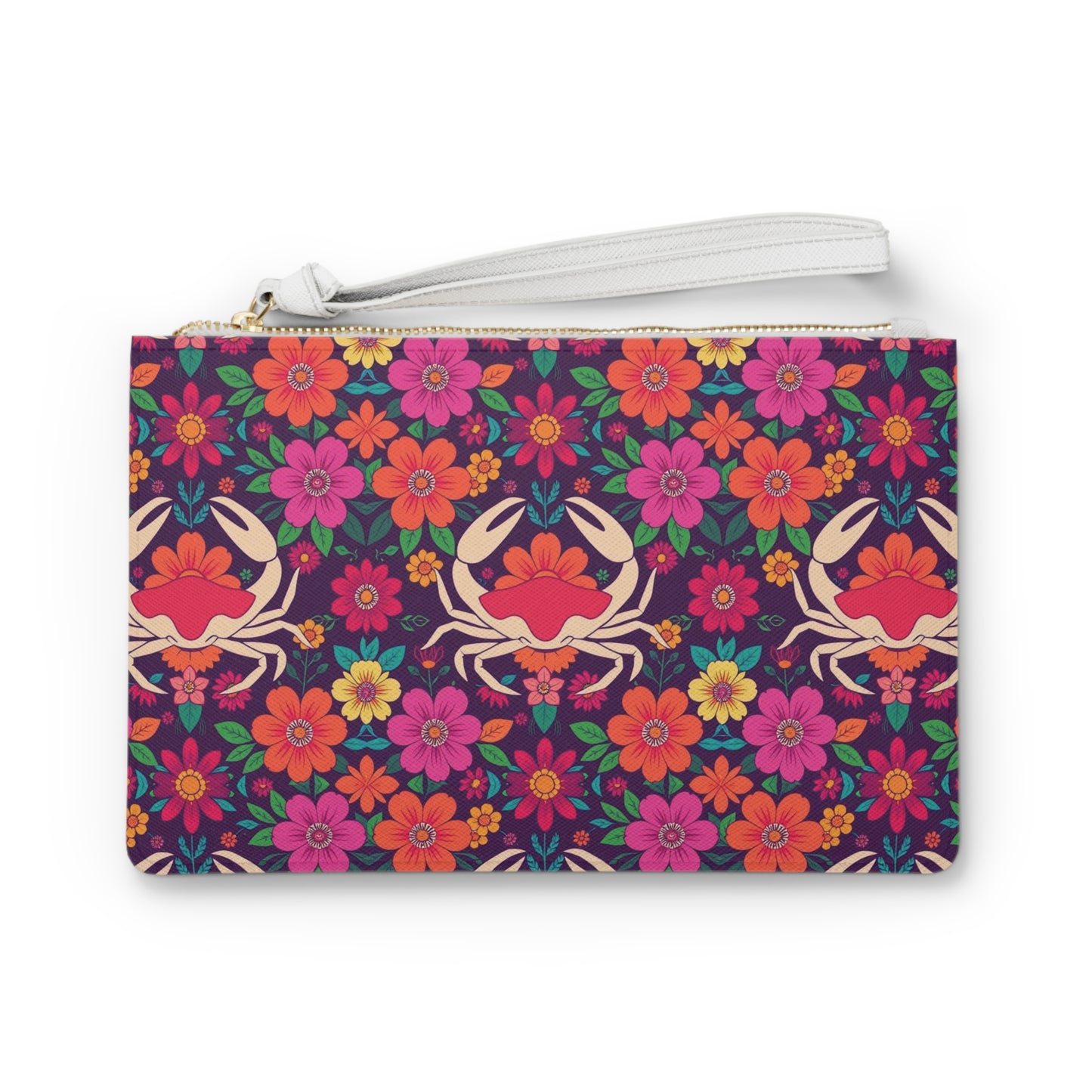 Clutch Bag, Cancer, Zodiac v3, Flower Pattern