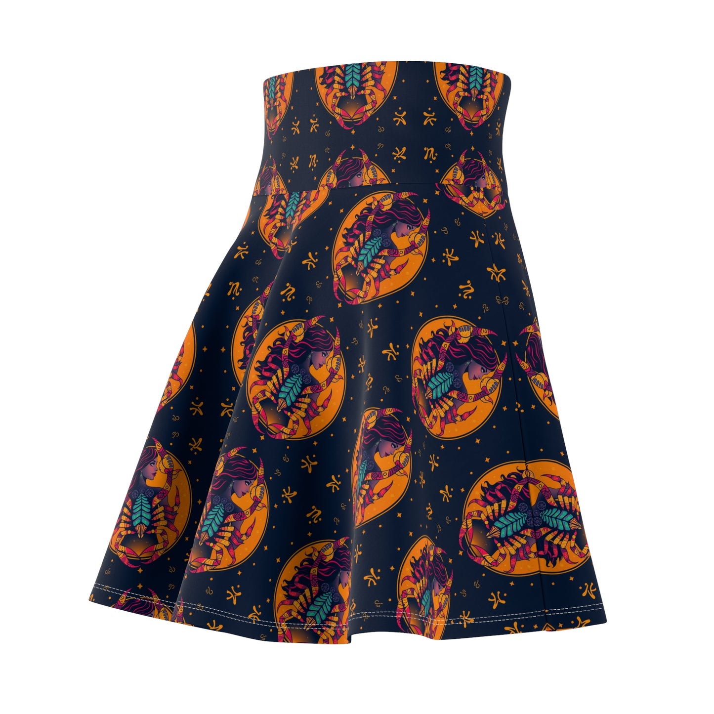 Women's Skater Skirt, (AOP), Scorpio, Zodiac v1, Sexy Pattern