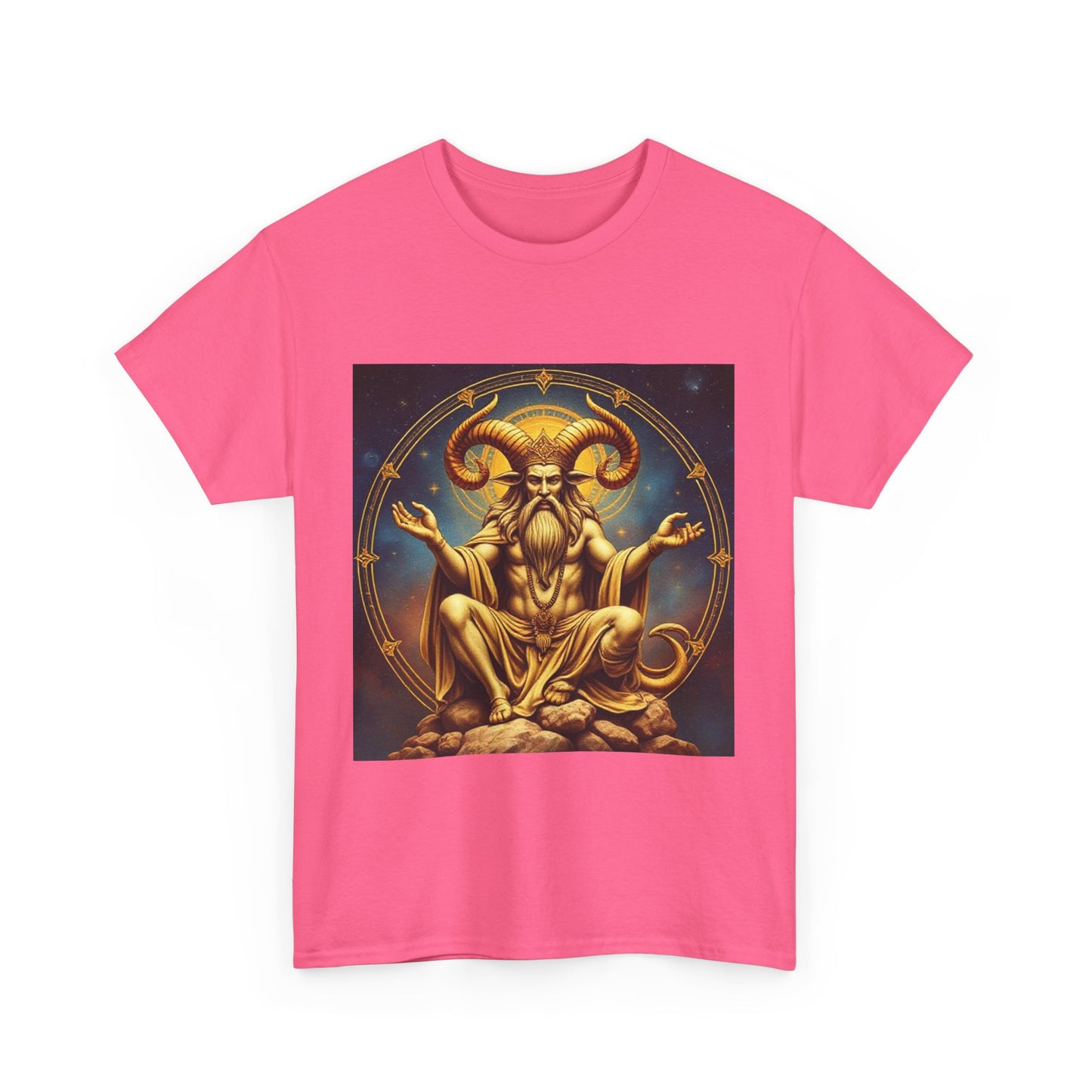 Unisex Heavy Cotton T-Shirt, On The Throne, Taurus Zodiac Design
