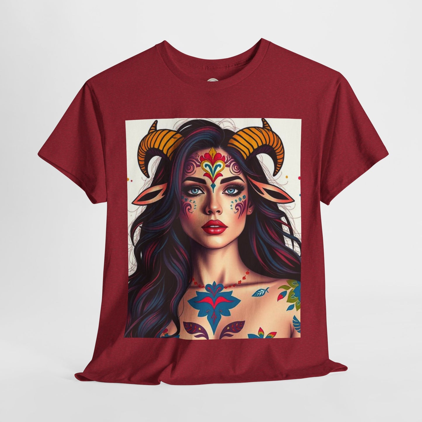Unisex Heavy Cotton T-Shirt, Taurus, Zodiac v1, Sexy Art
