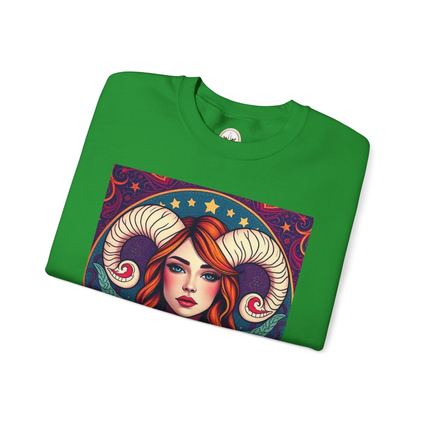 Unisex Heavy Blend™ Crewneck Sweatshirt, Aries, Zodiac v1, Sexy Pattern