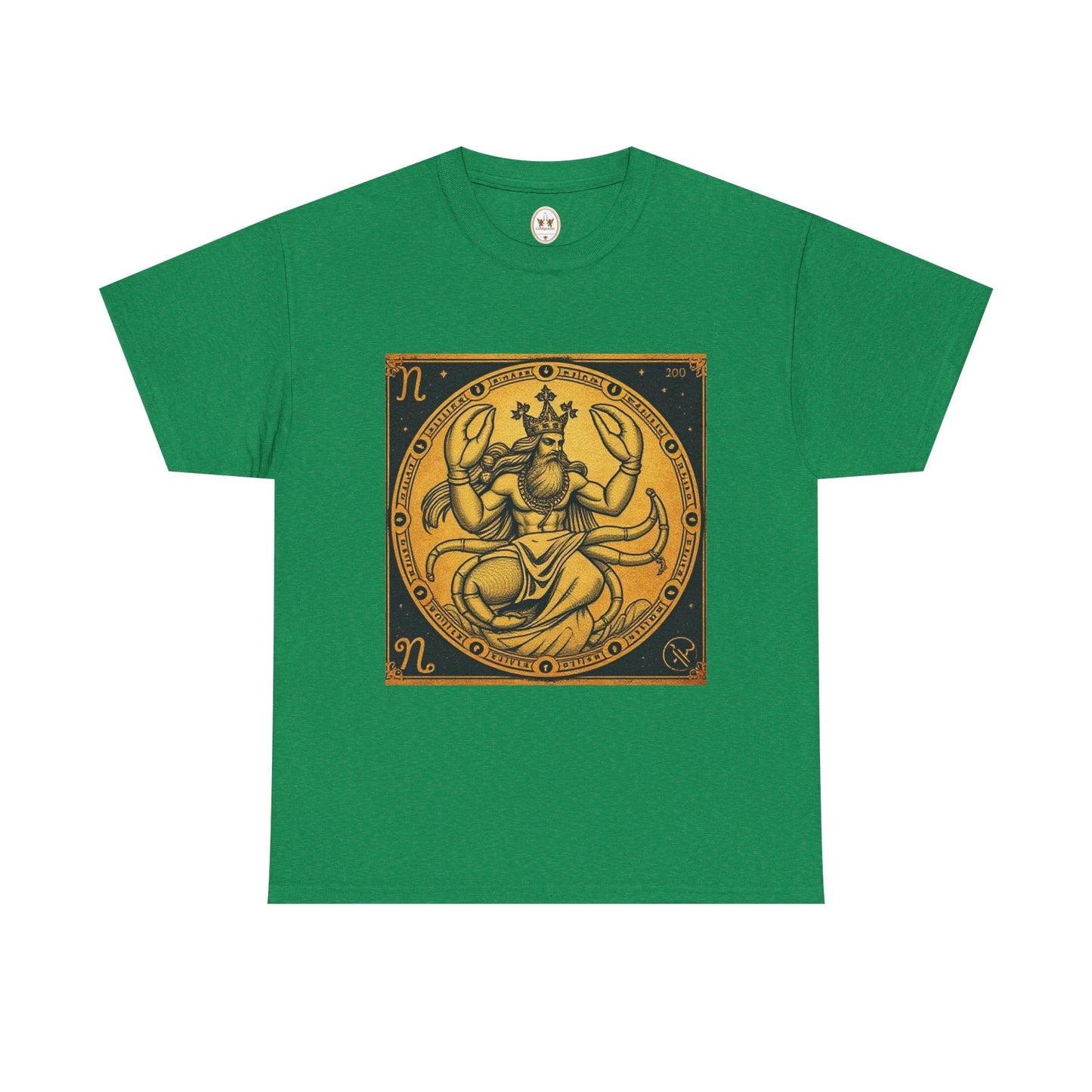 Unisex Heavy Cotton T-Shirt, Crab King, Cancer Zodiac Design