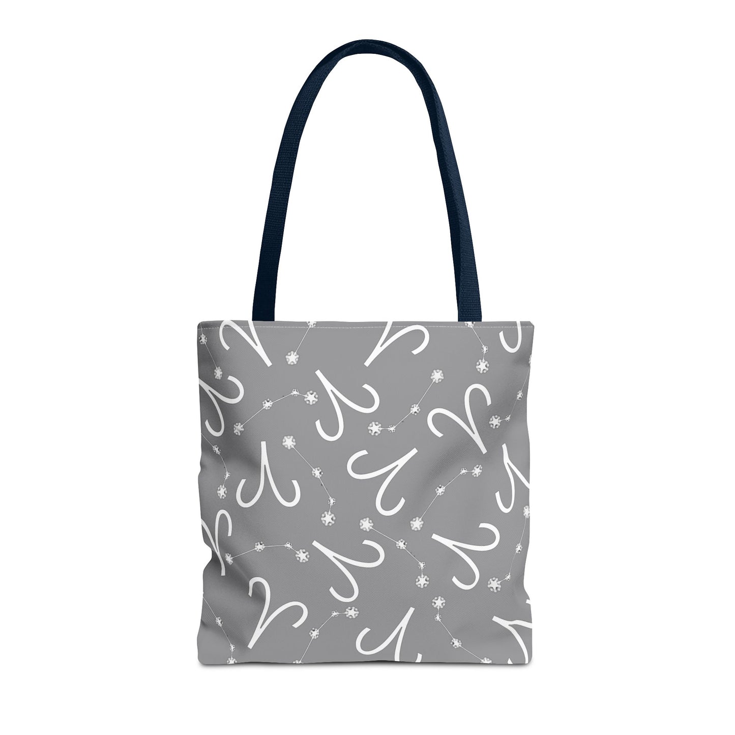 Tote Bag, Aries Zodiac Sign, AOP, (Grey, White)