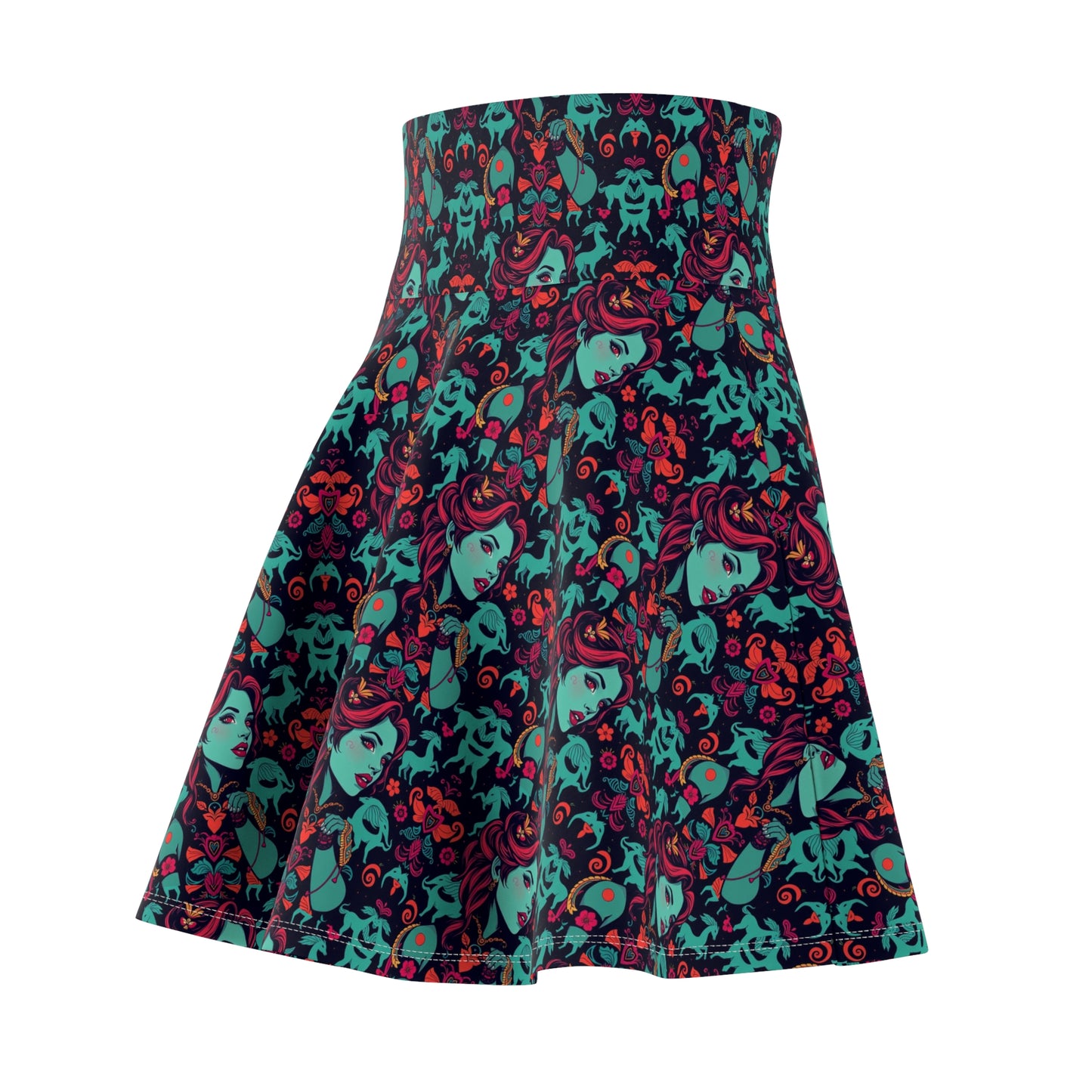 Women's Skater Skirt, (AOP), Virgo, Zodiac v5, Sexy Pattern