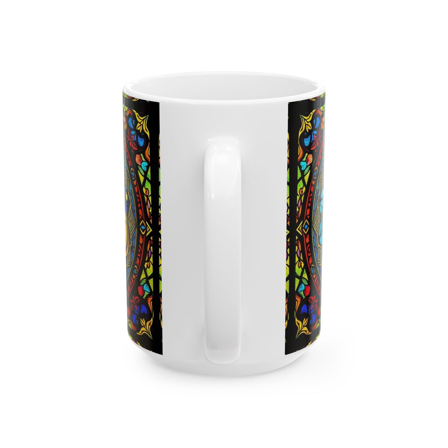 Ceramic Mug, (11oz, 15oz), Ceramic Coffee Mug, AOP, Glass Design v1, Taurus Zodiac
