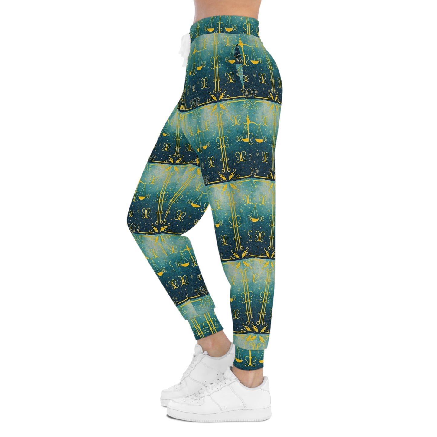 Athletic Joggers, Zodiac Design, Pattern v1, Libra, AOP