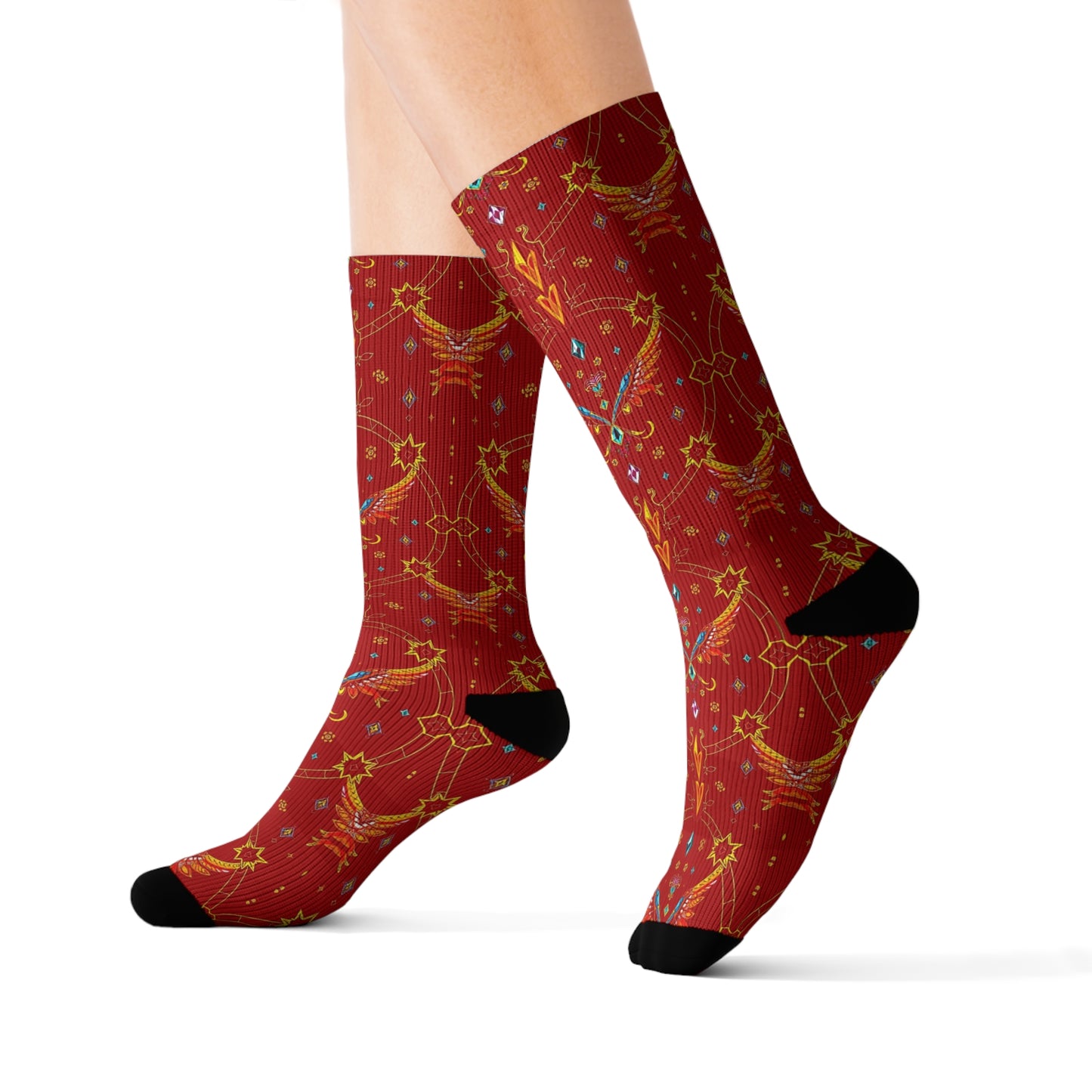 Sublimation Socks, Sagittarius, Zodiac v1, Jewel Pattern