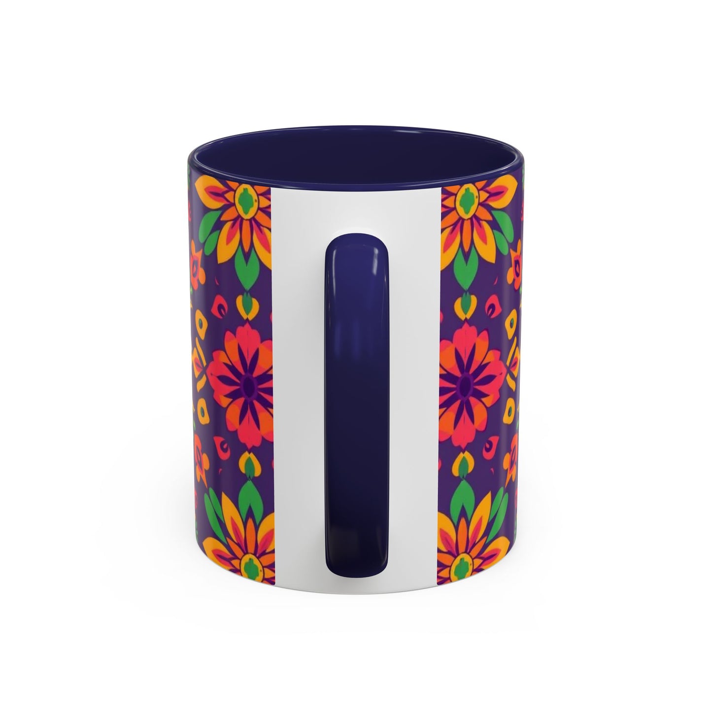 Accent Coffee Mug, Aquarius, Zodiac v2, Flower Pattern, (11, 15oz)
