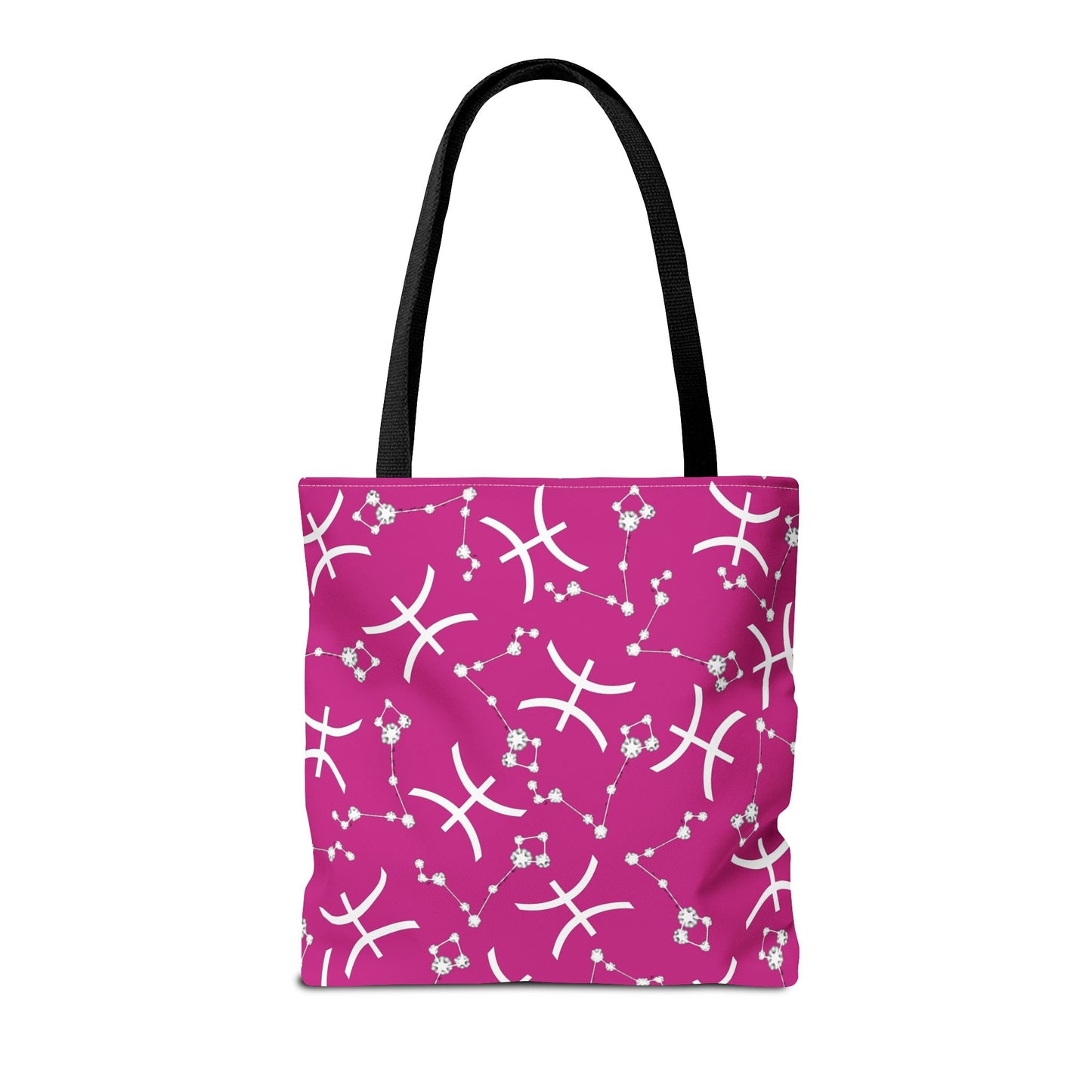 Tote Bag, Pisces Zodiac Sign, AOP, (Pink, White)