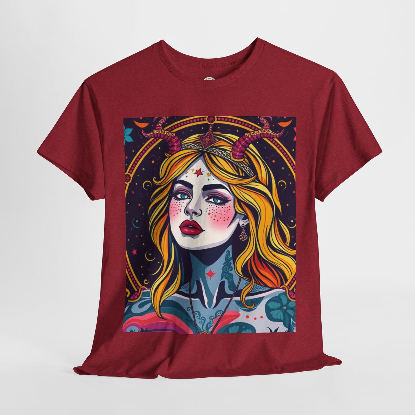 Unisex Heavy Cotton T-Shirt, Virgo, Zodiac v2, Sexy Art
