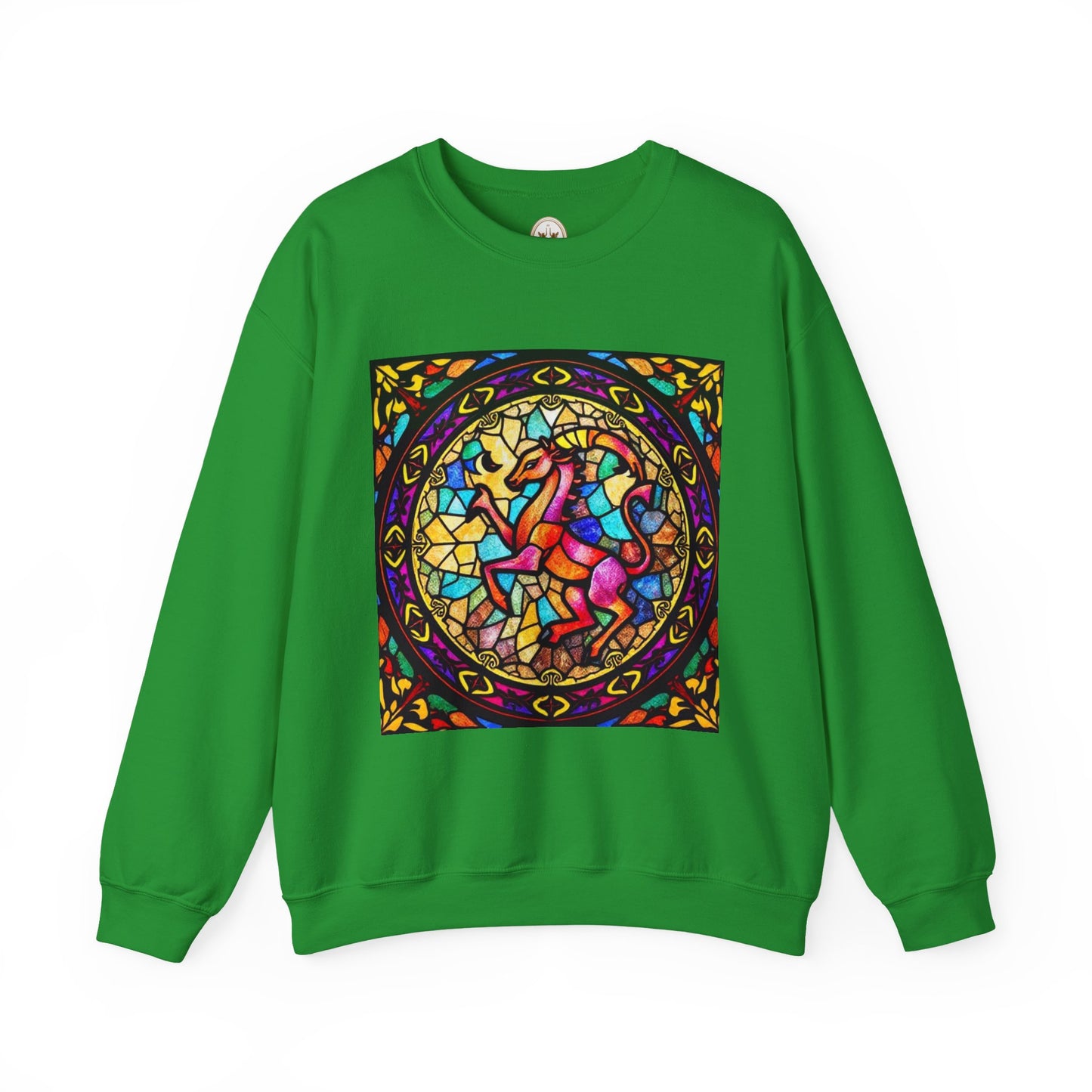 Unisex Heavy Blend™ Crewneck Sweatshirt, Glass, Aries Zodiac Design