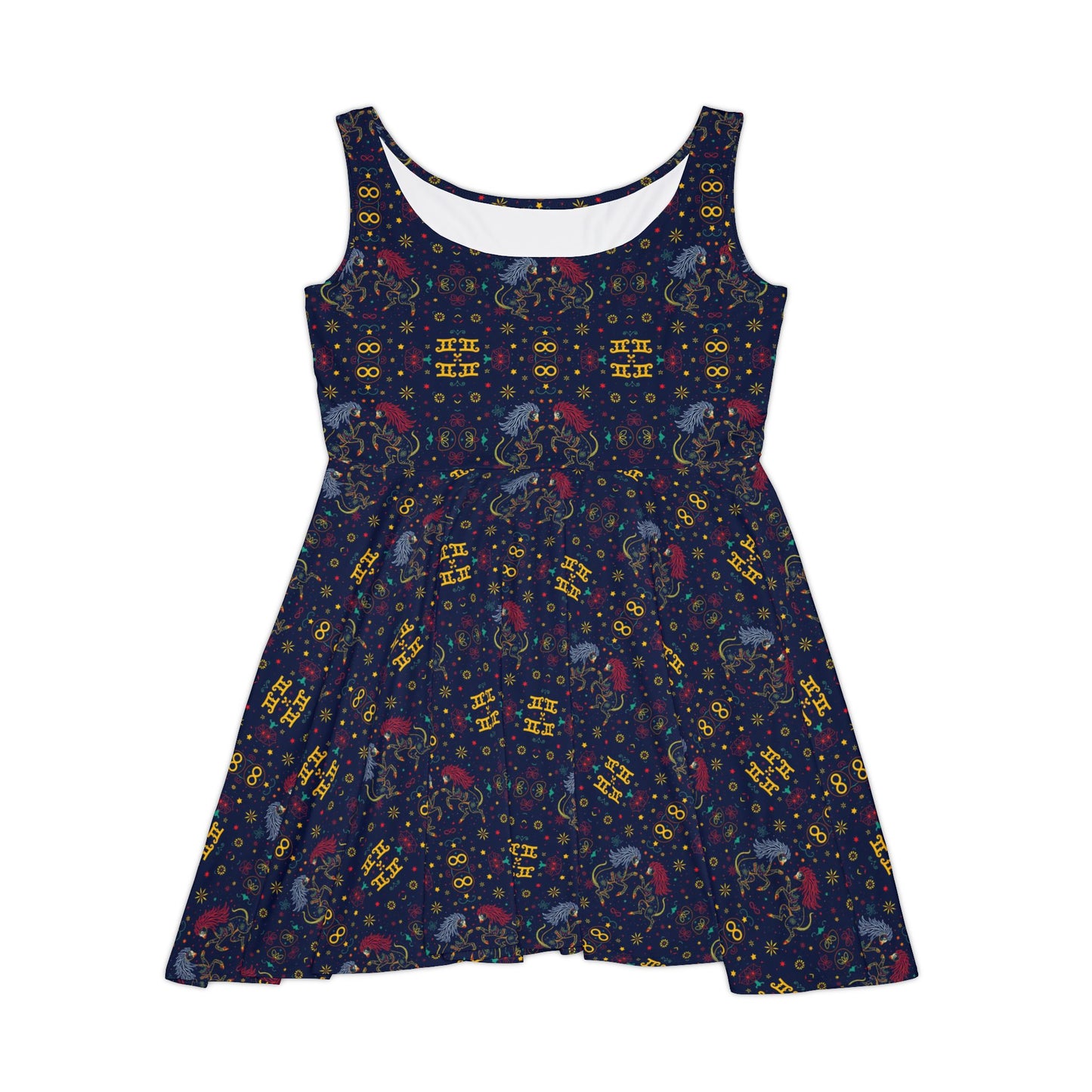 Women's Skater Dress, AOP, Zodiac, Gemini, Pattern