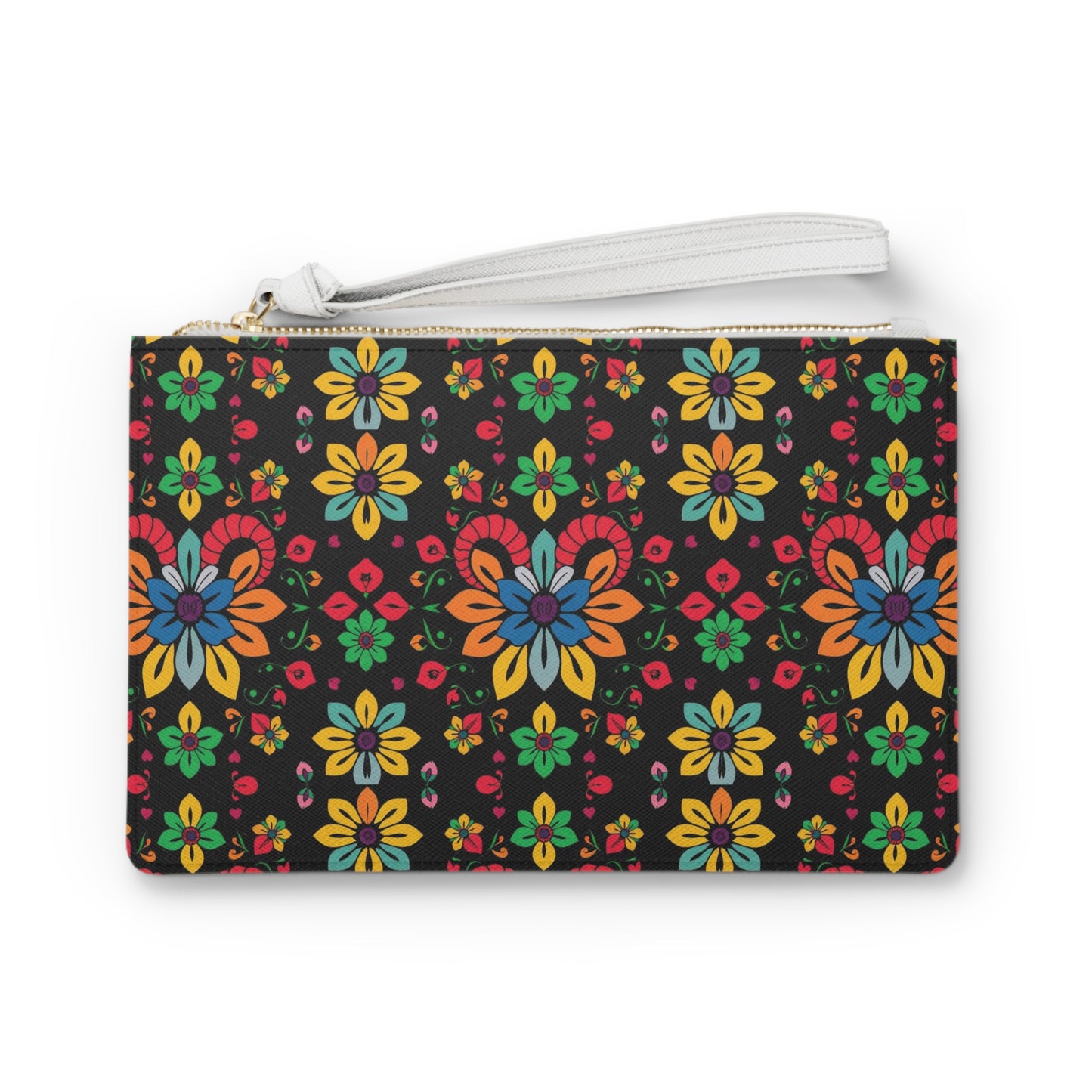 Clutch Bag, Aries, Zodiac v2, Flower Pattern