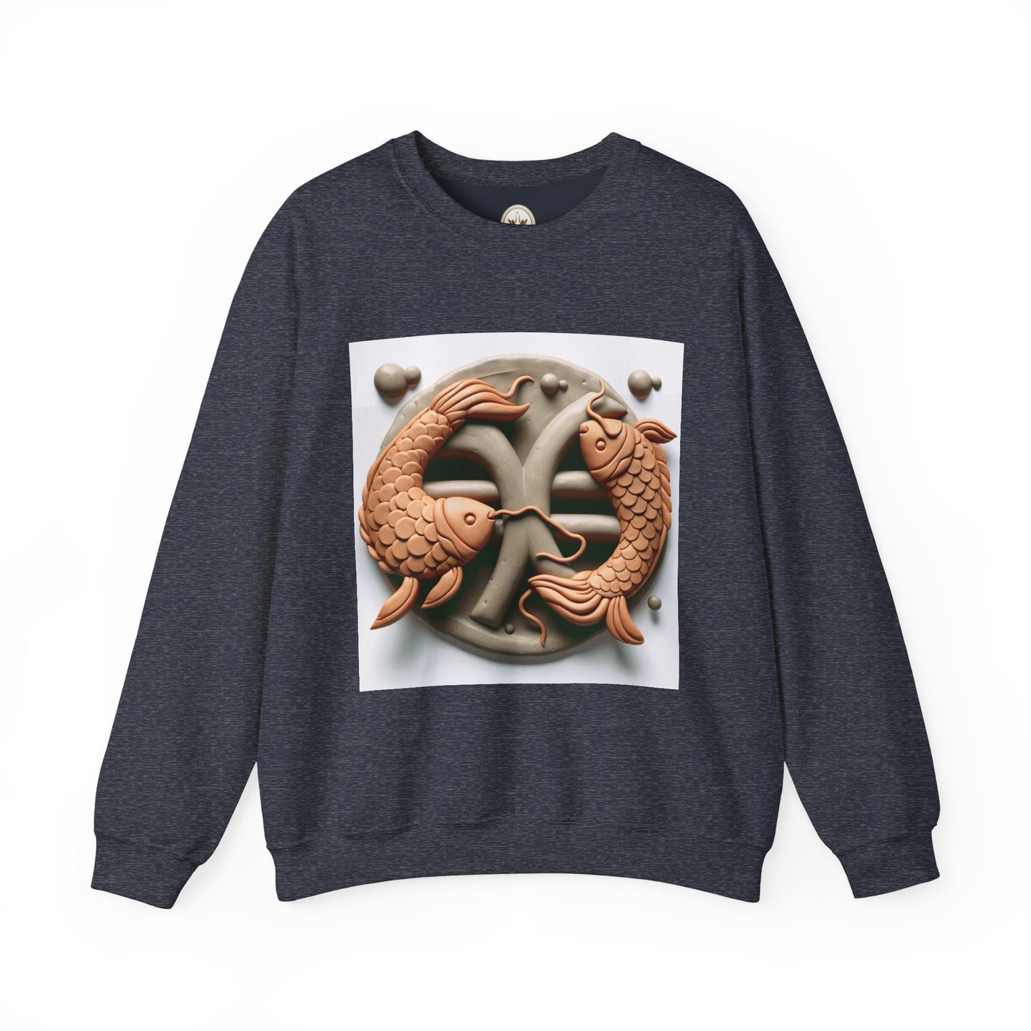 Unisex Heavy Blend™ Crewneck Sweatshirt,Two Fishes Pisces Zodiac Design