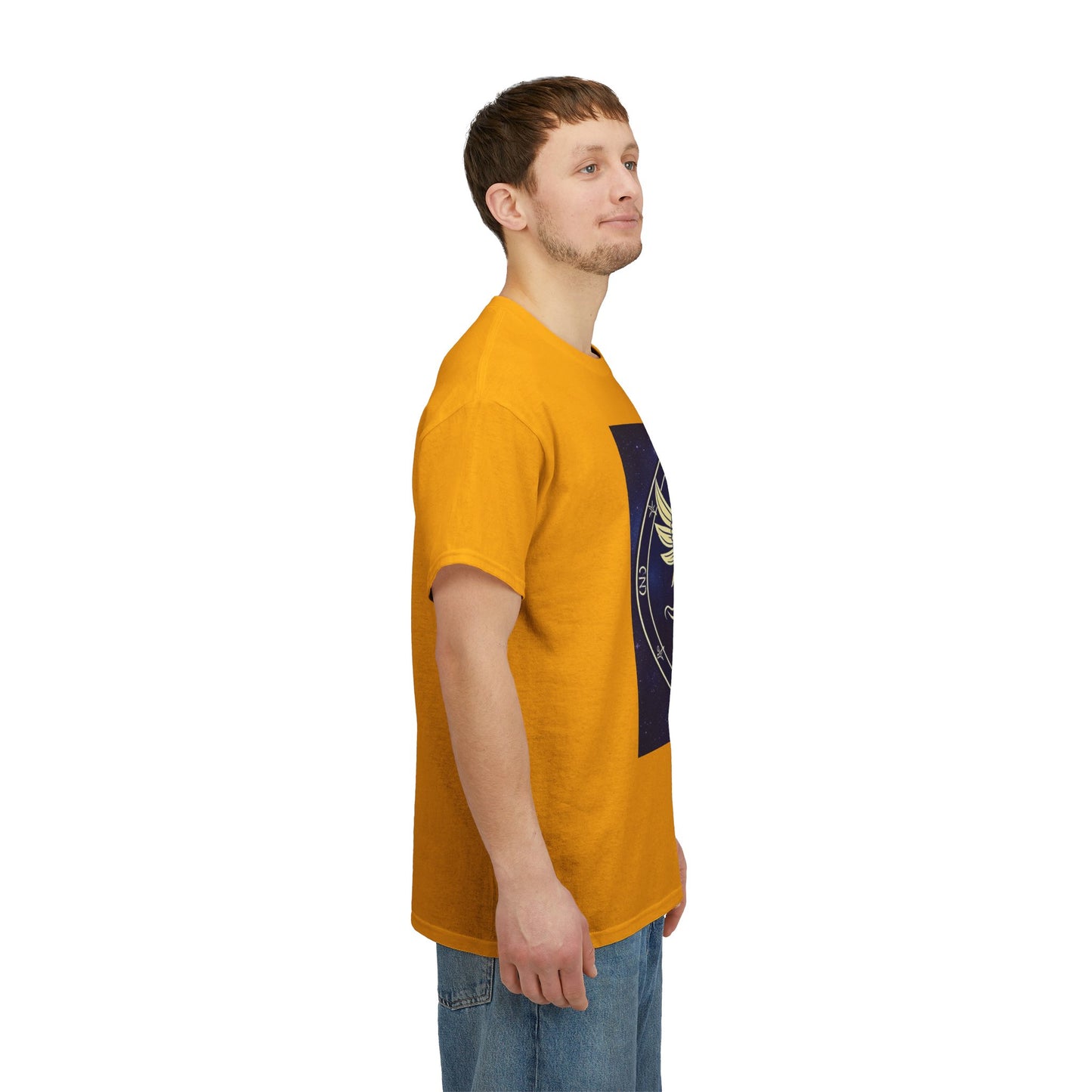 Unisex Heavy Cotton T-Shirt, Space Angel Twins v1, Gemini Zodiac Design