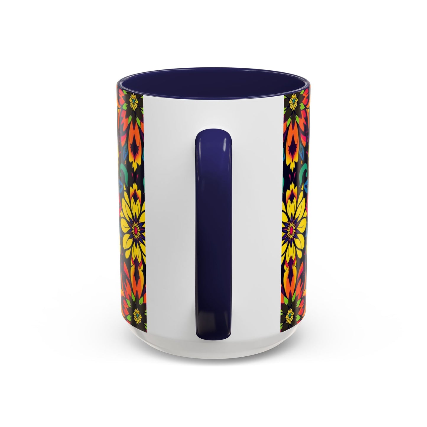Accent Coffee Mug, Capricorn, Zodiac v4, Flower Pattern, (11, 15oz)