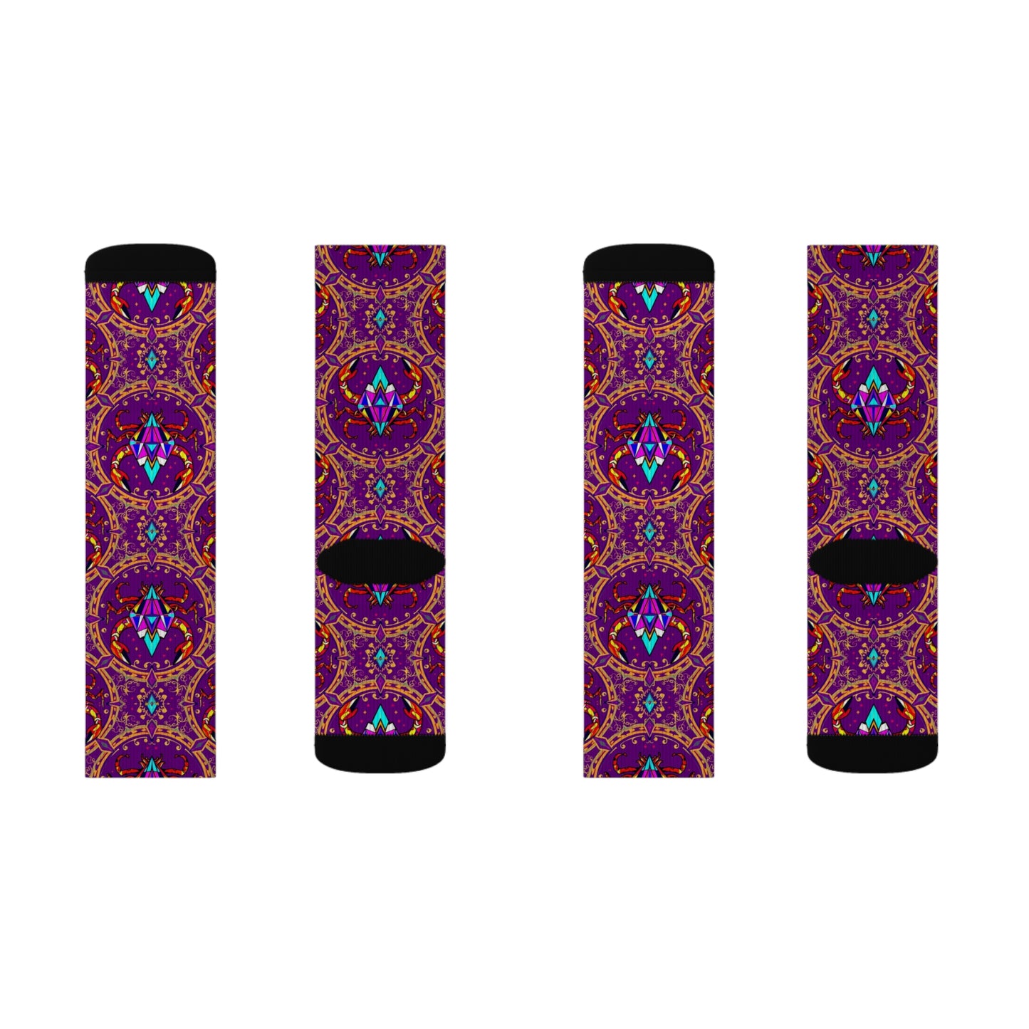 Sublimation Socks, Scorpio, Zodiac v3, Jewel Pattern