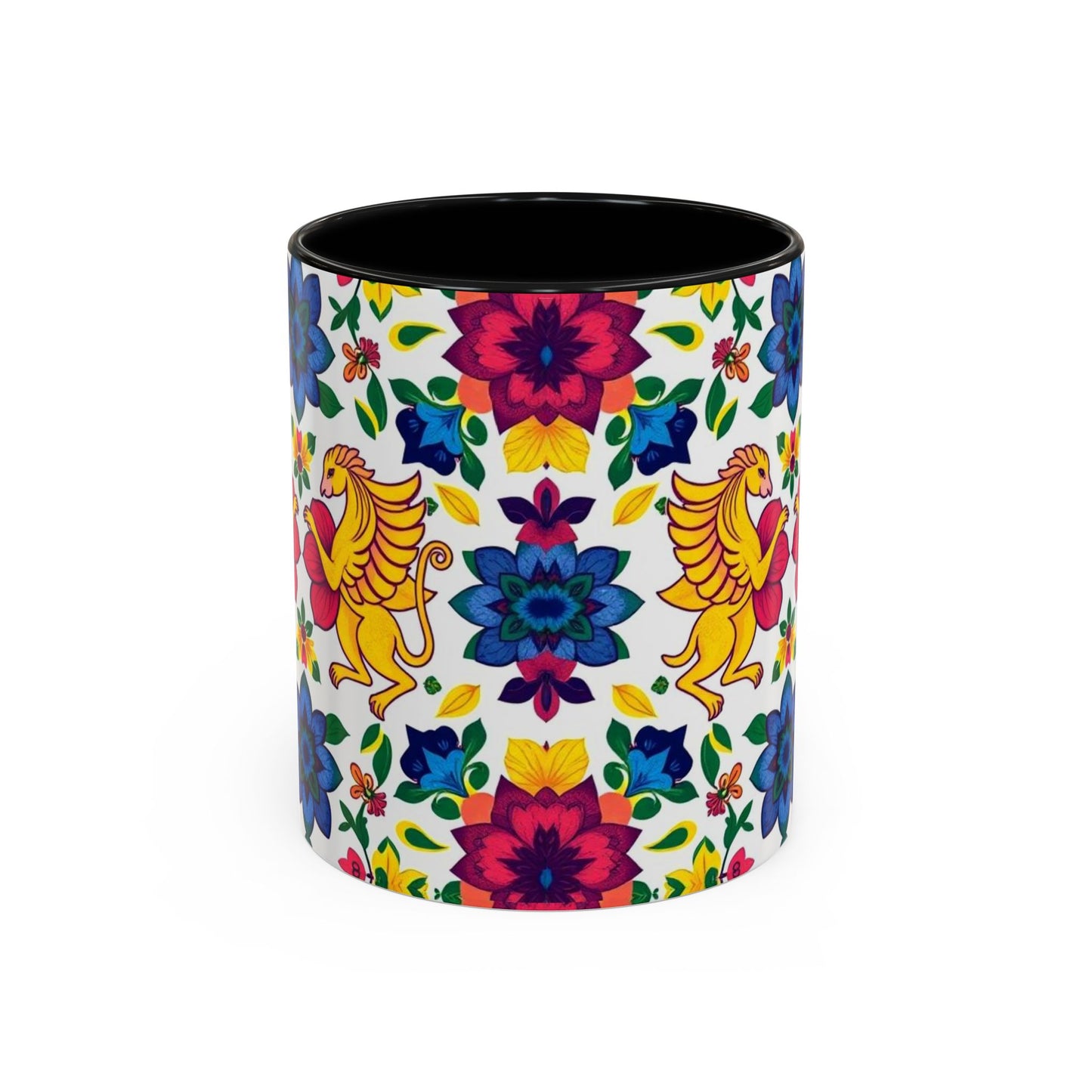 Accent Coffee Mug, Gemini, Zodiac, Flower Pattern, (11, 15oz)