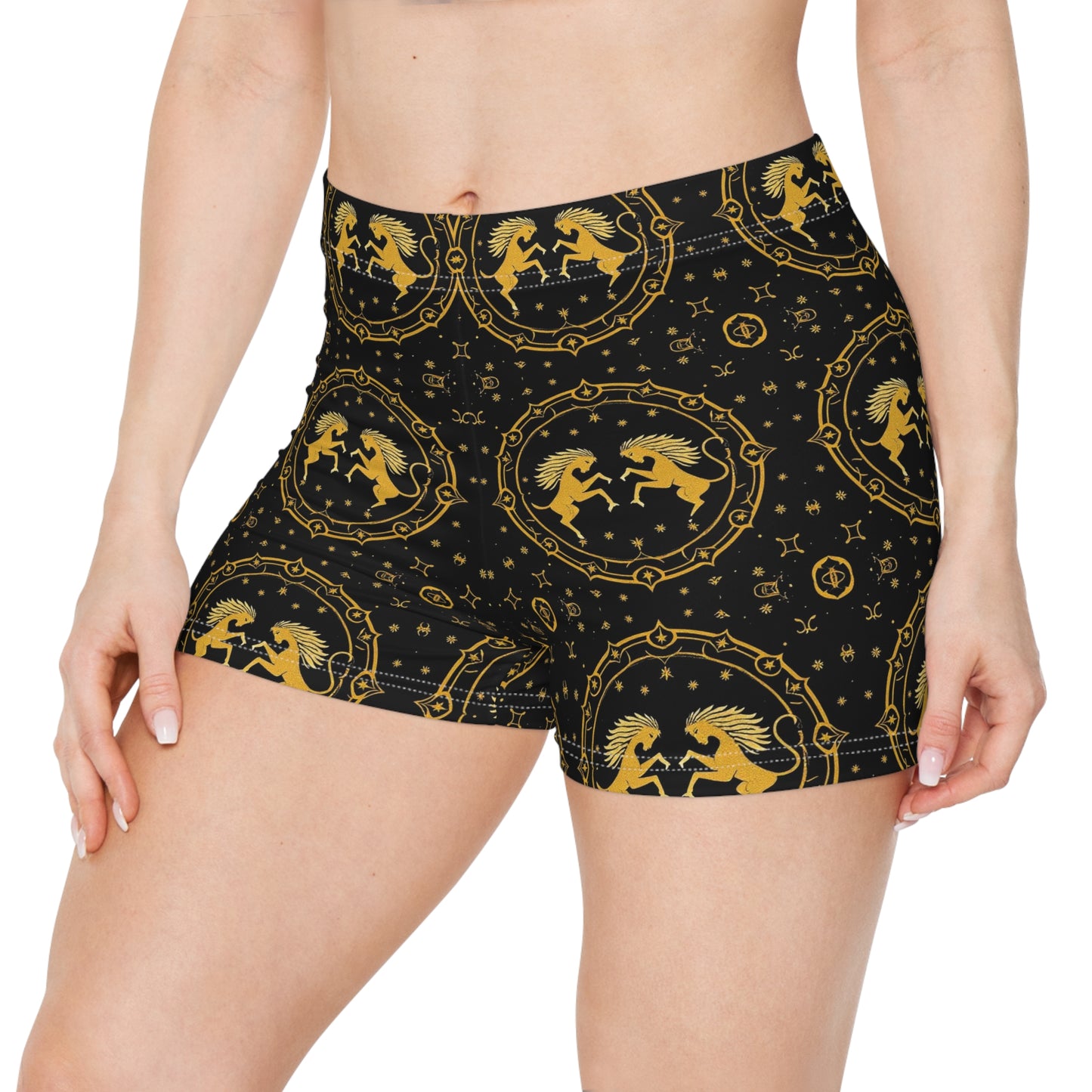 Women's Shorts, AOP, Gemini, Zodiac v1, Pattern