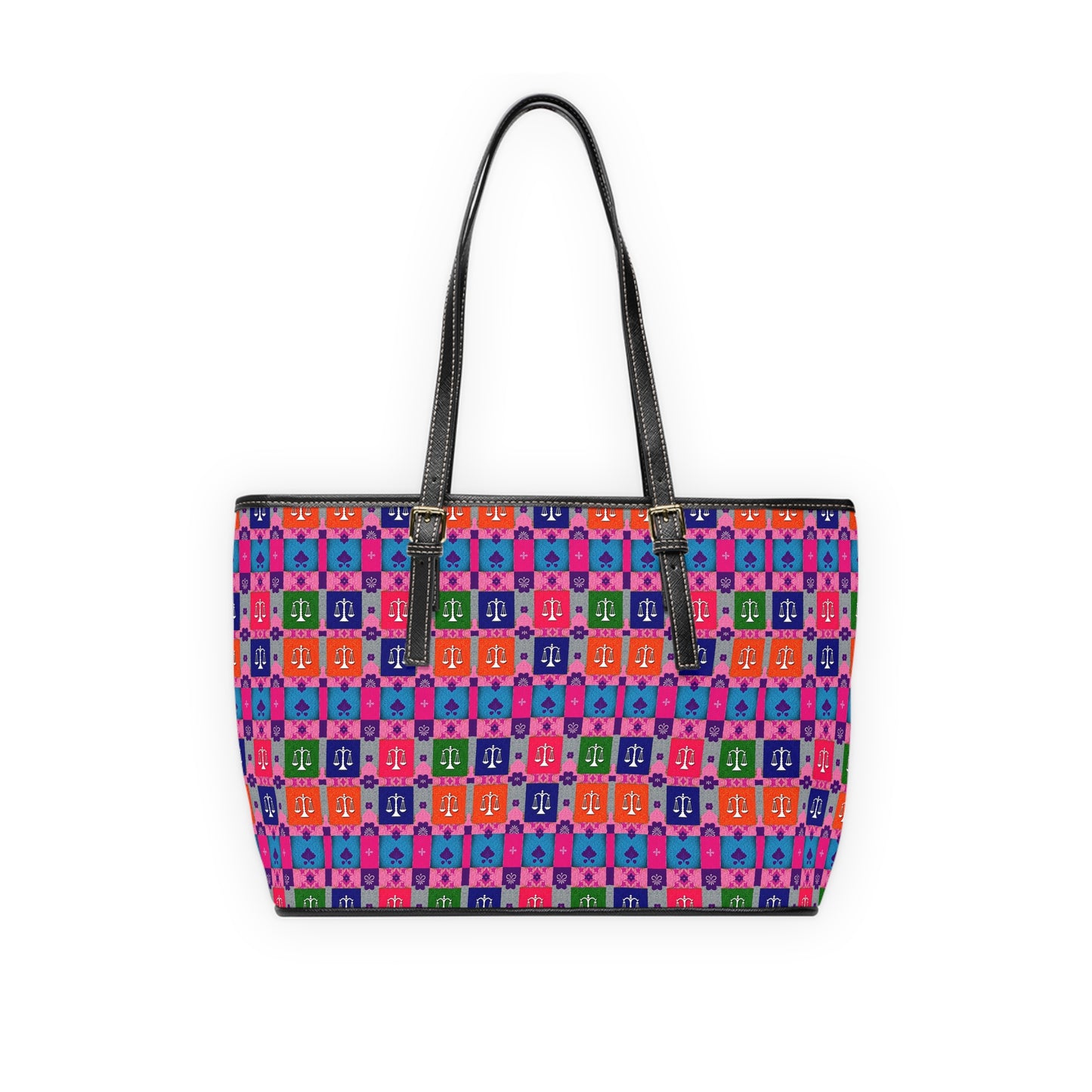 Leather Shoulder Bag, Libra, Zodiac, Shapes Pattern