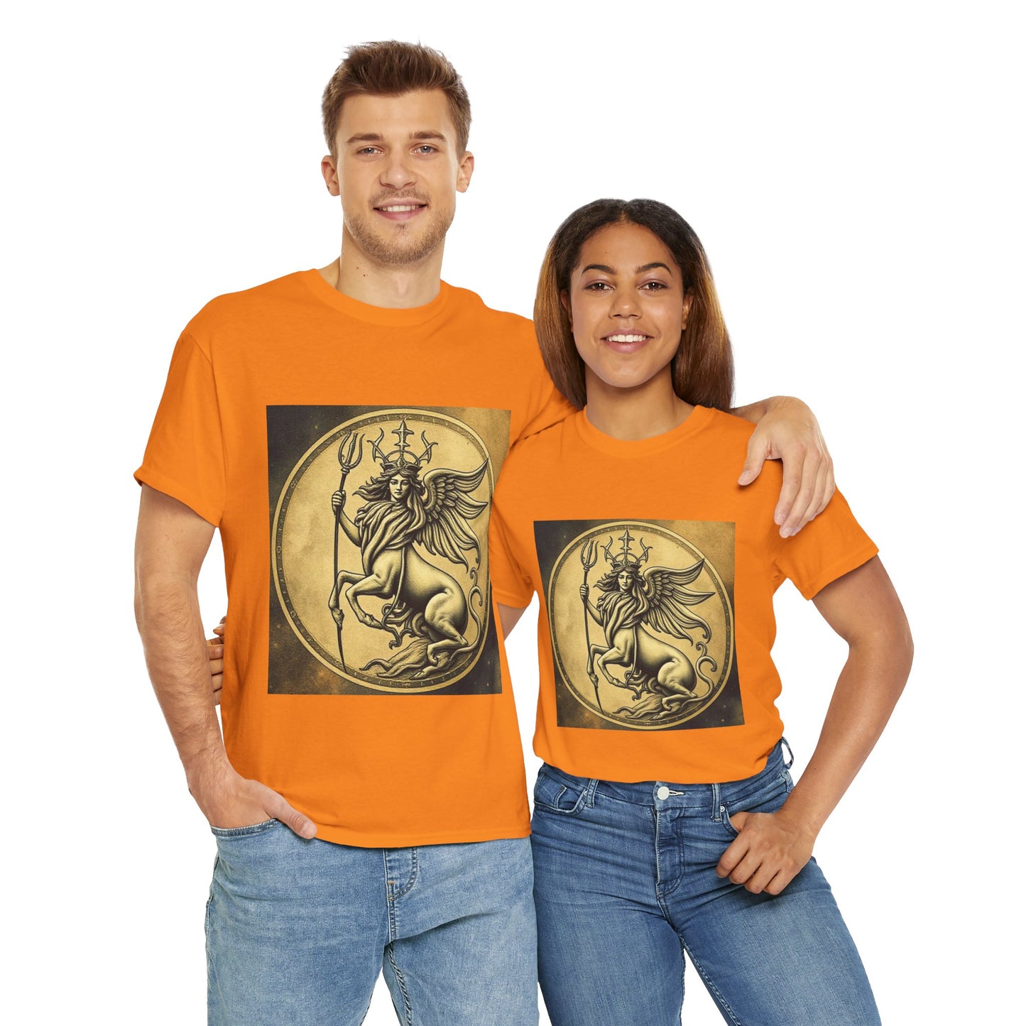 Unisex Heavy Cotton T-Shirt, Animal Angel v1, Virgo Zodiac Design