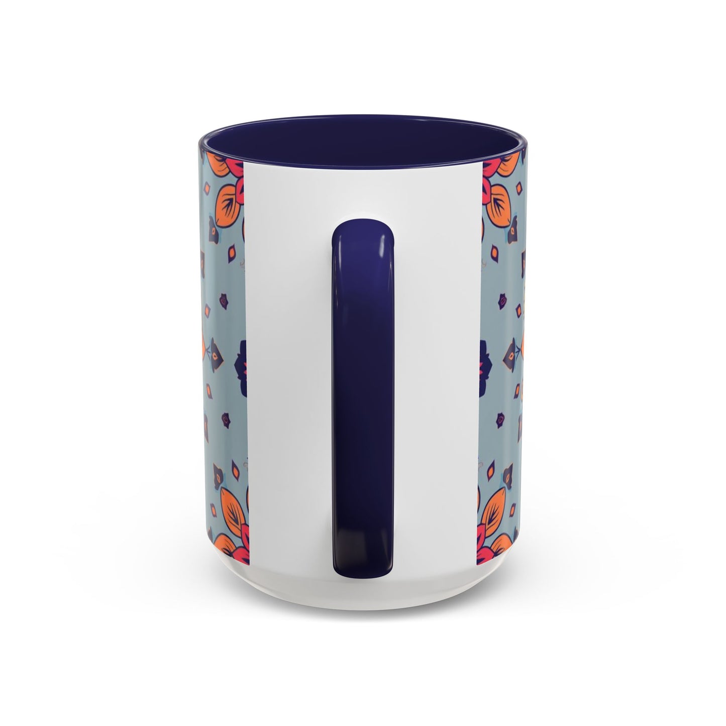 Accent Coffee Mug, Sagittarius, Zodiac v3. Flower Pattern, (11, 15oz)